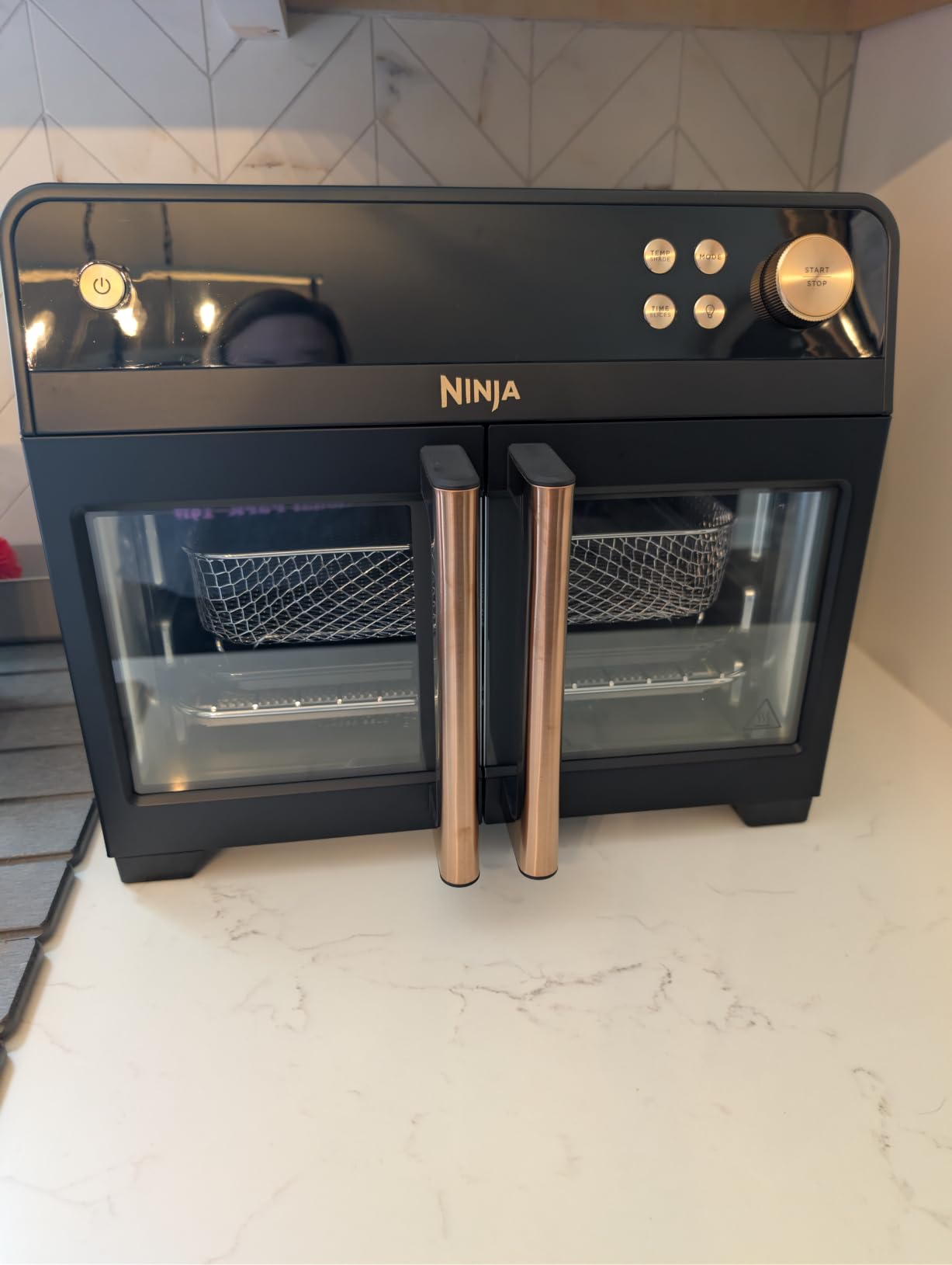 Ninja French Door Premier Air Fry Oven, 10-in-1, Black, FO101BK | 450F cyclonic air, PFAS-free surface, Air fry, sear crisp, bake, broil, toast, dehydrate customer photo 1