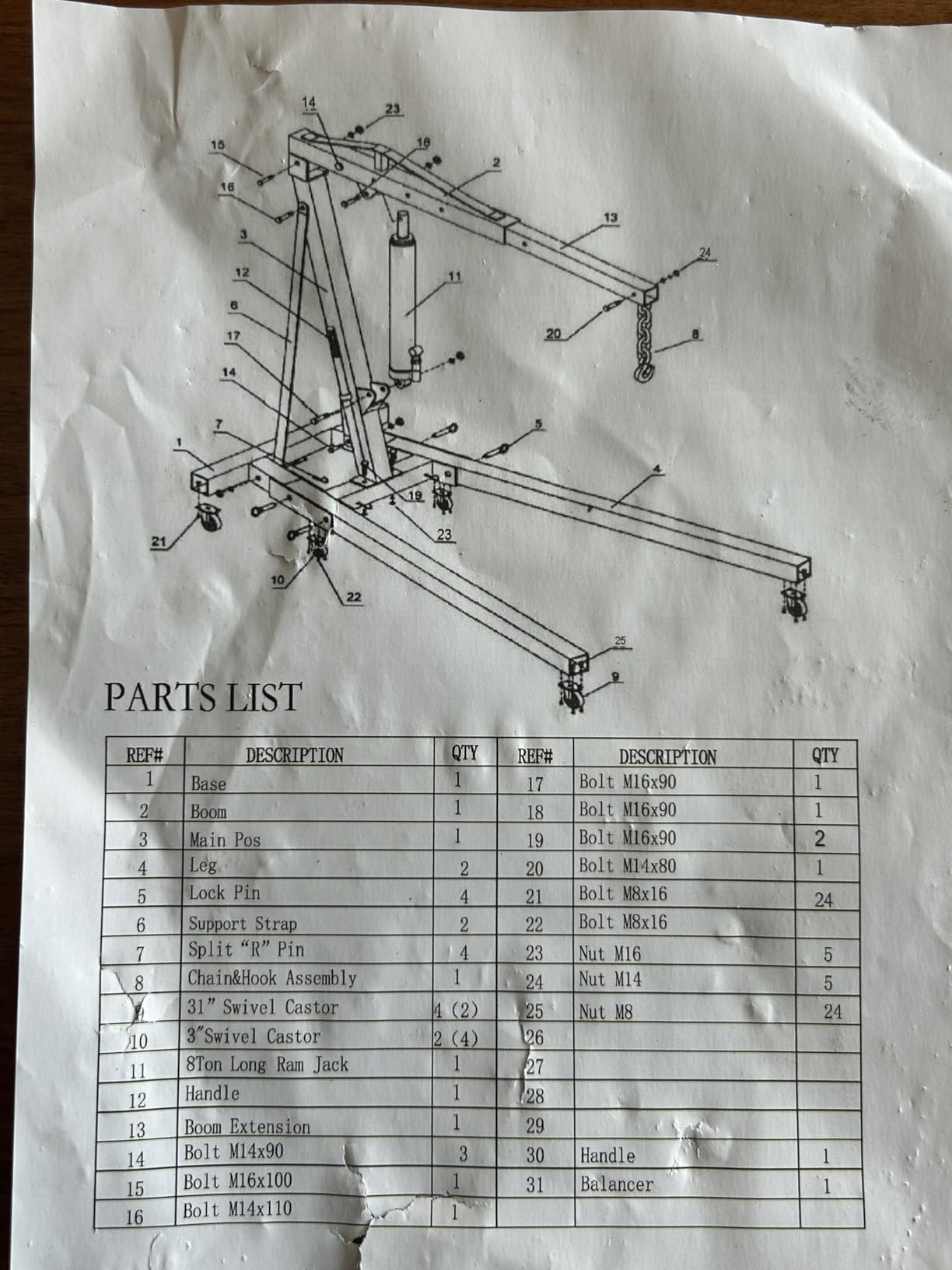 GarveeTech Engine Hoist with Lever, 2 T 4000 Lbs Heavy Duty Folding Cherry Picker Engine Lift Hydraulic Tilting Engine Shop Crane with 6 Iron Caster Wheels Telescopic Boom Hitch, Yellow customer photo 1