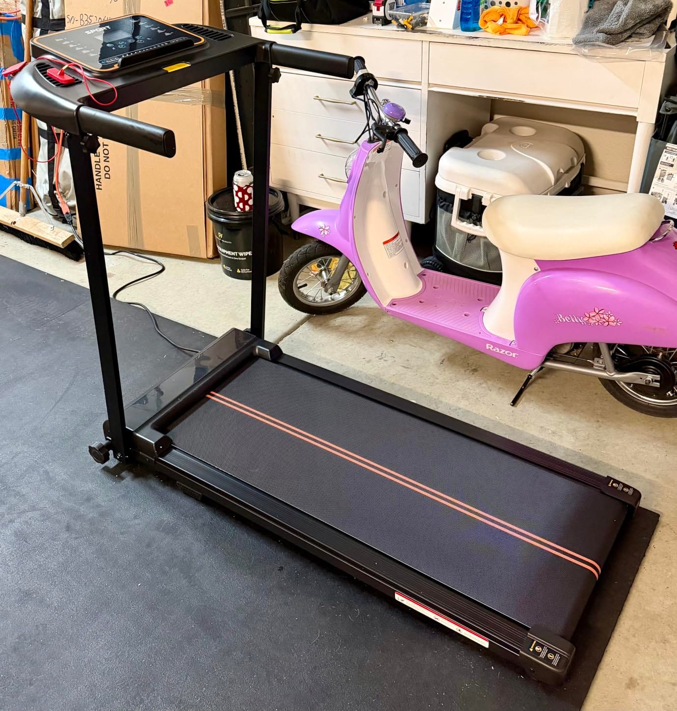 Treadmills for Home Walking Pad - Foldable Treadmill Under Desk with Handle Bar 0.6-6.2 MPH Portable Folding Pads Compact Running Machine Quiet Lightweight customer photo 1
