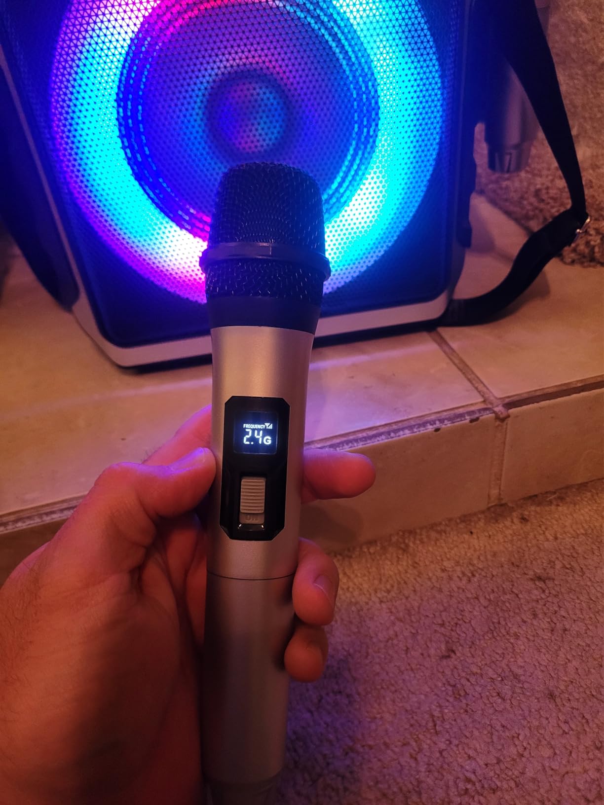 Portable Karaoke Machine, with 2 Wireless Microphones & LED Lights | Bluetooth Party Speaker with Loud Subwoofer, USB/AUX, Outdoor Karaoke Speaker for Adults & Kids, Home & Party customer photo 1