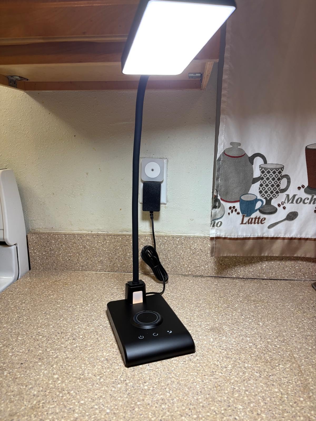 Desk Lamp with Wireless Charger, Desk Lamps for Home Office Night Light | 3 Color Modes with Stepless Dimming, CRI 90+, 1000lm, 360° Flexible Arm, Eye-Caring Study Lamp for College Dorm Room customer photo 2