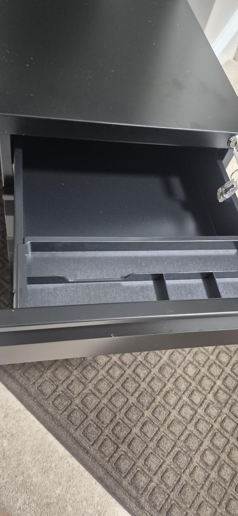 2 Drawer Mobile File Cabinet with Lock, Fully Assembled Except Casters, Under Desk Metal Filing Cabinet for Home Office Organization, Fits Letter/Legal/A4 customer photo 1