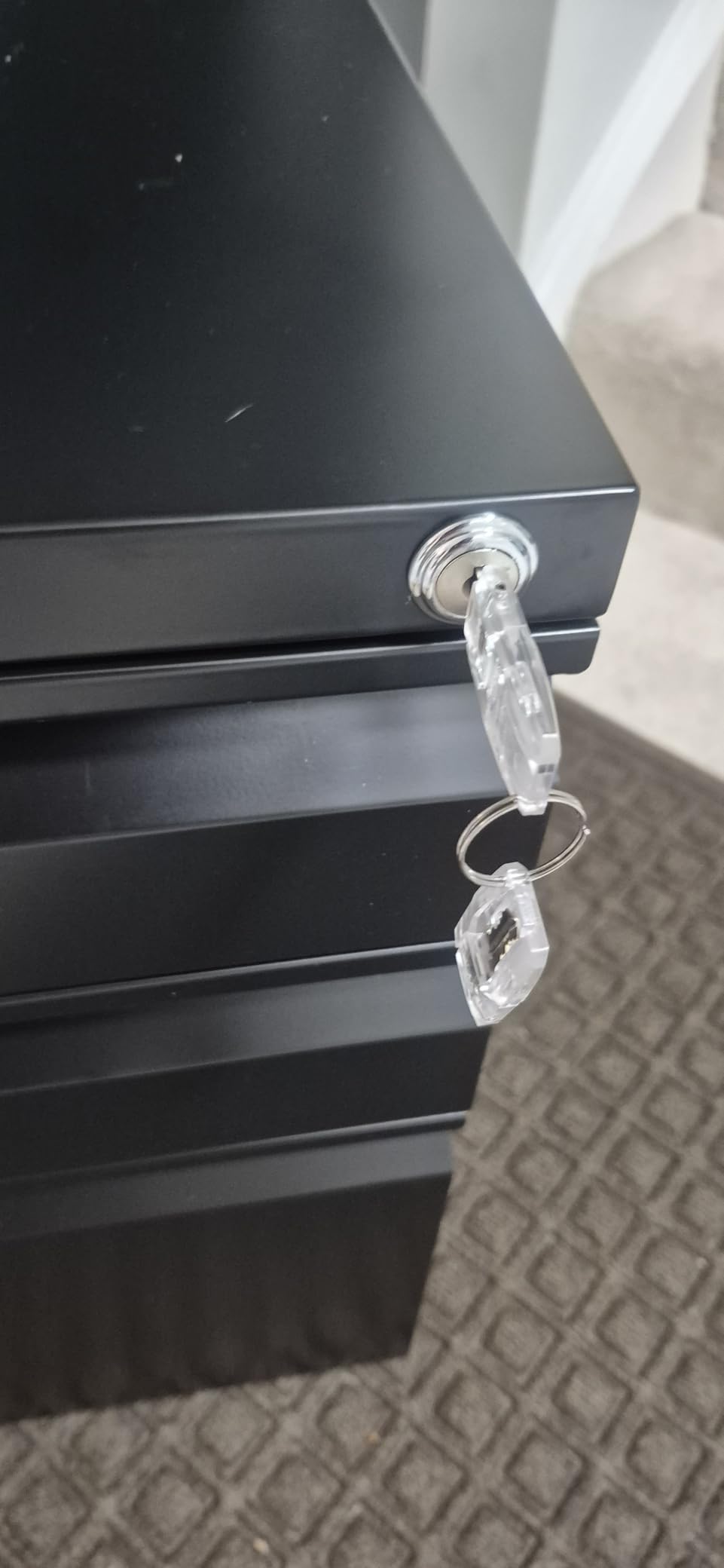 2 Drawer Mobile File Cabinet with Lock, Fully Assembled Except Casters, Under Desk Metal Filing Cabinet for Home Office Organization, Fits Letter/Legal/A4 customer photo 2