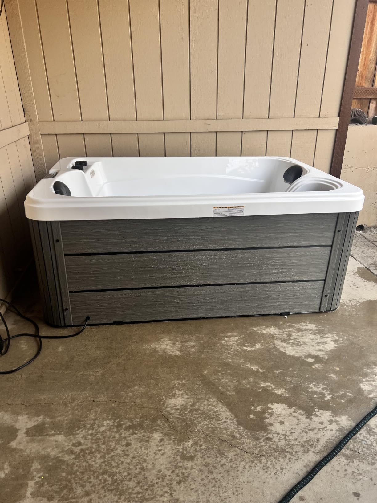 Jocisland 4 Person Outdoor Hot Tub with 23 Stainless Steel Jets, Acrylic | 110V Plug & Play Hot Tub with LED Lights & Waterfall, 4-Person Seating Spa with Cover, Cup Holders, 2 Filters & 2HP Pump customer photo 1