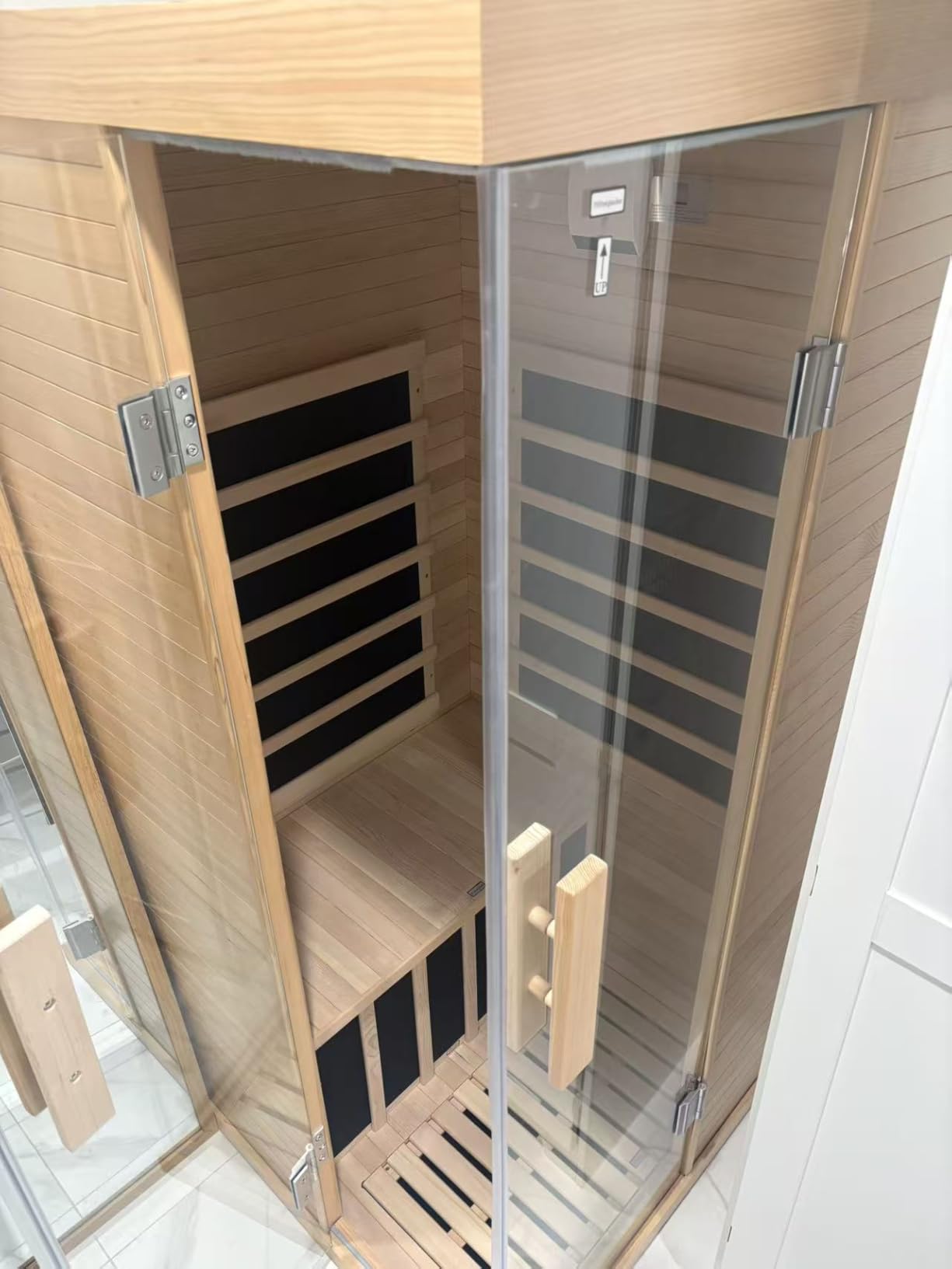 Outdoor Sauna, 4-6 Person Tradition Wood Dry&Steam Sauna with Sauna Stone, 220V/6KW Electric Heater customer photo 1