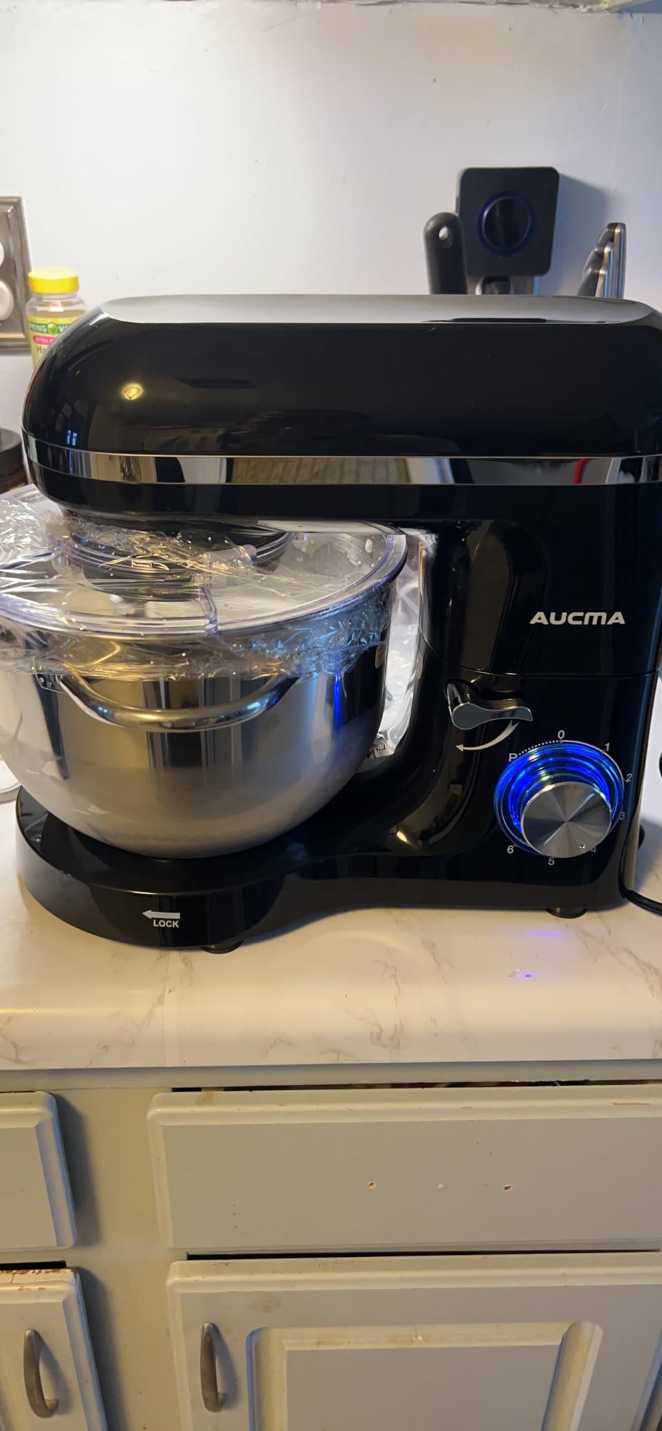 Aucma Stand Mixer, 6.5-QT 660W 6-Speed Tilt-Head Food Mixer, Kitchen Electric Mixer with Dough Hook, Wire Whip & Beater (Royal Blue, 6.5QT) customer photo 2