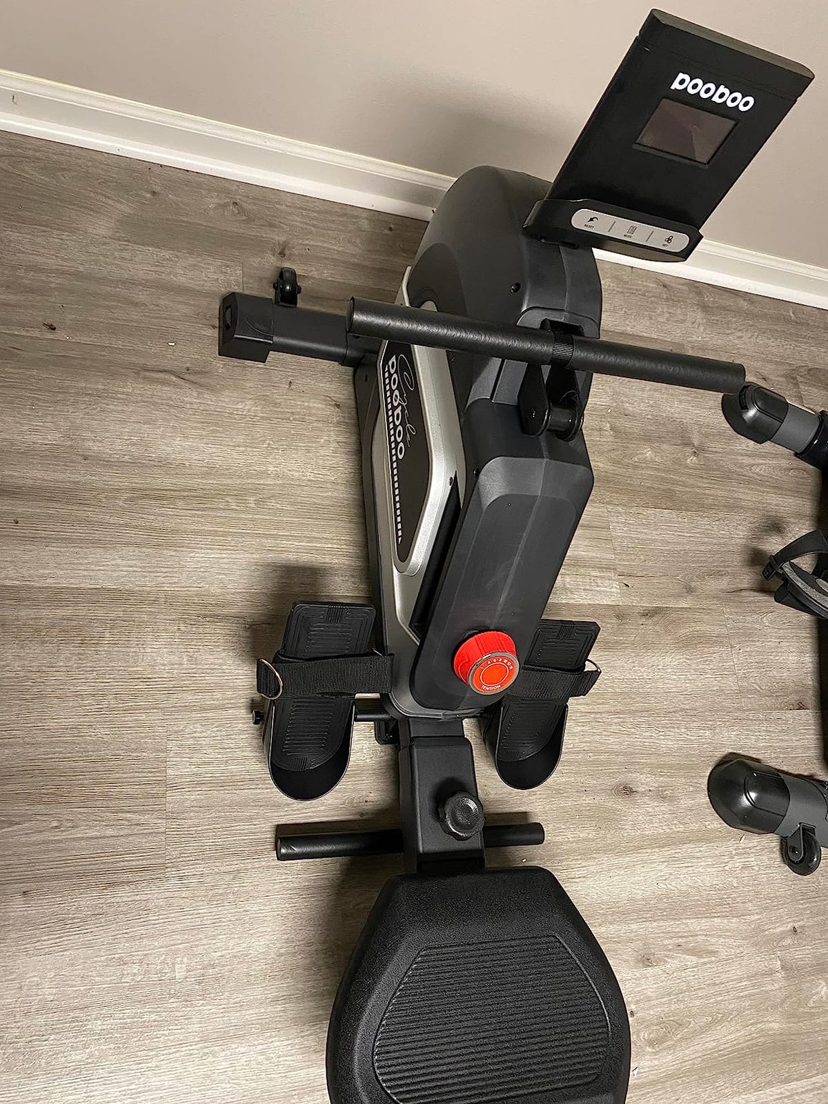 pooboo Rowing Machine for Home, Foldable Magnetic Rowing Machine | 14 Levels Quiet Resistance, Rower Machine with 350 LB Weight Capacity, Comfortable Padded Seat, LCD Monitor, App Support customer photo 1