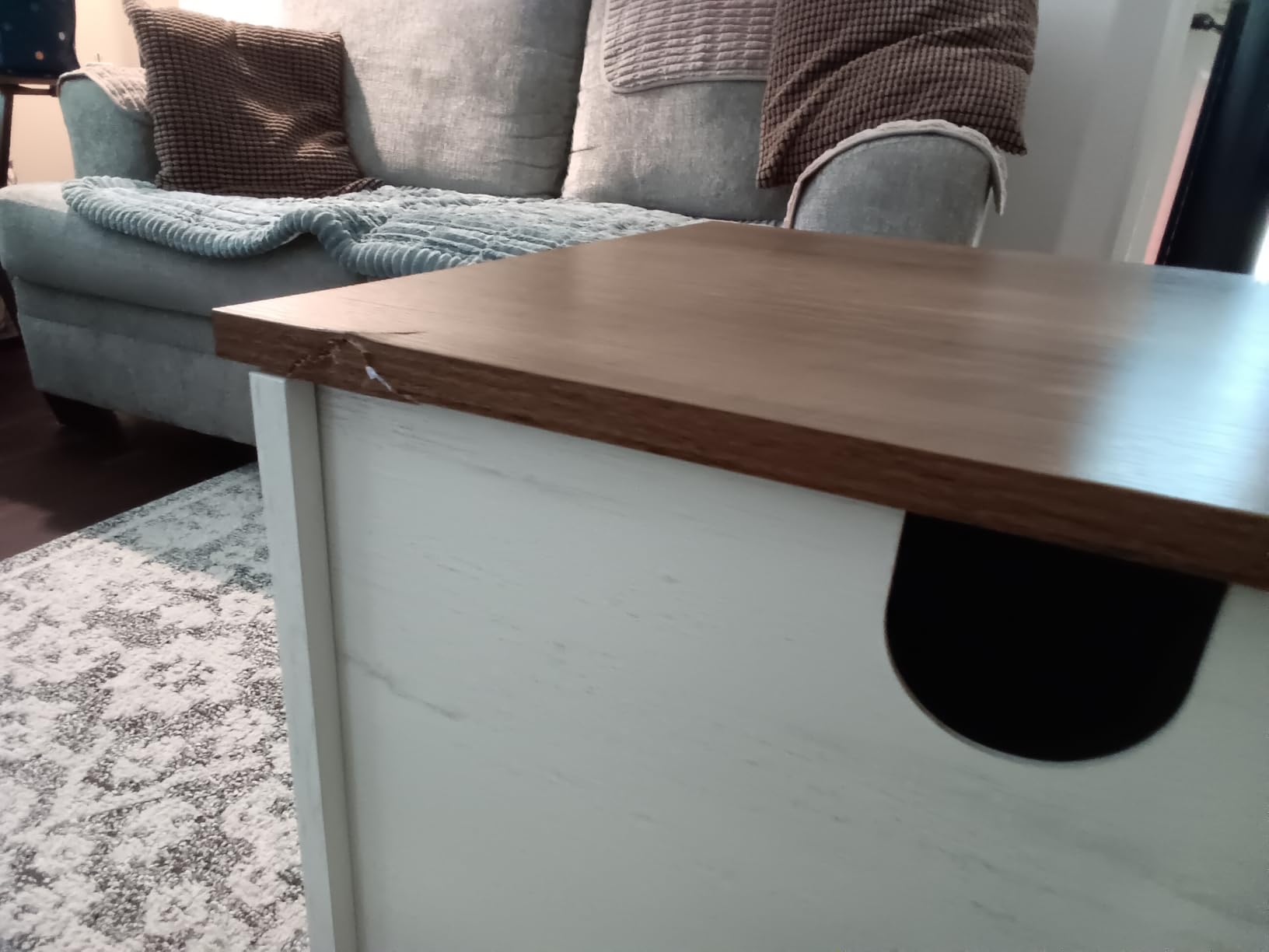 VASAGLE Farmhouse TV Stand for TVs up to 65 Inches, Entertainment Center with Storage Cabinets and Sliding Barn Doors, Media Console Table for Living Room, Honey Brown ULTV535K101 customer photo 2