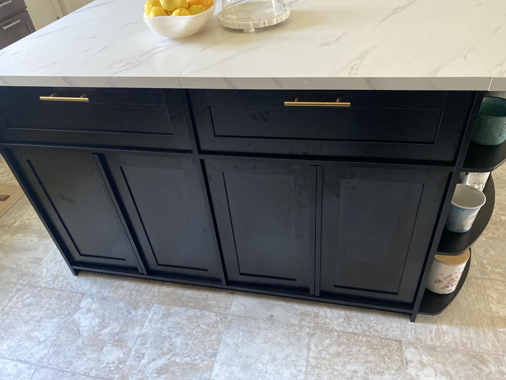 HSH 63 Inch Large Kitchen Island with Storage and Seating, Rustic Brown customer photo 1