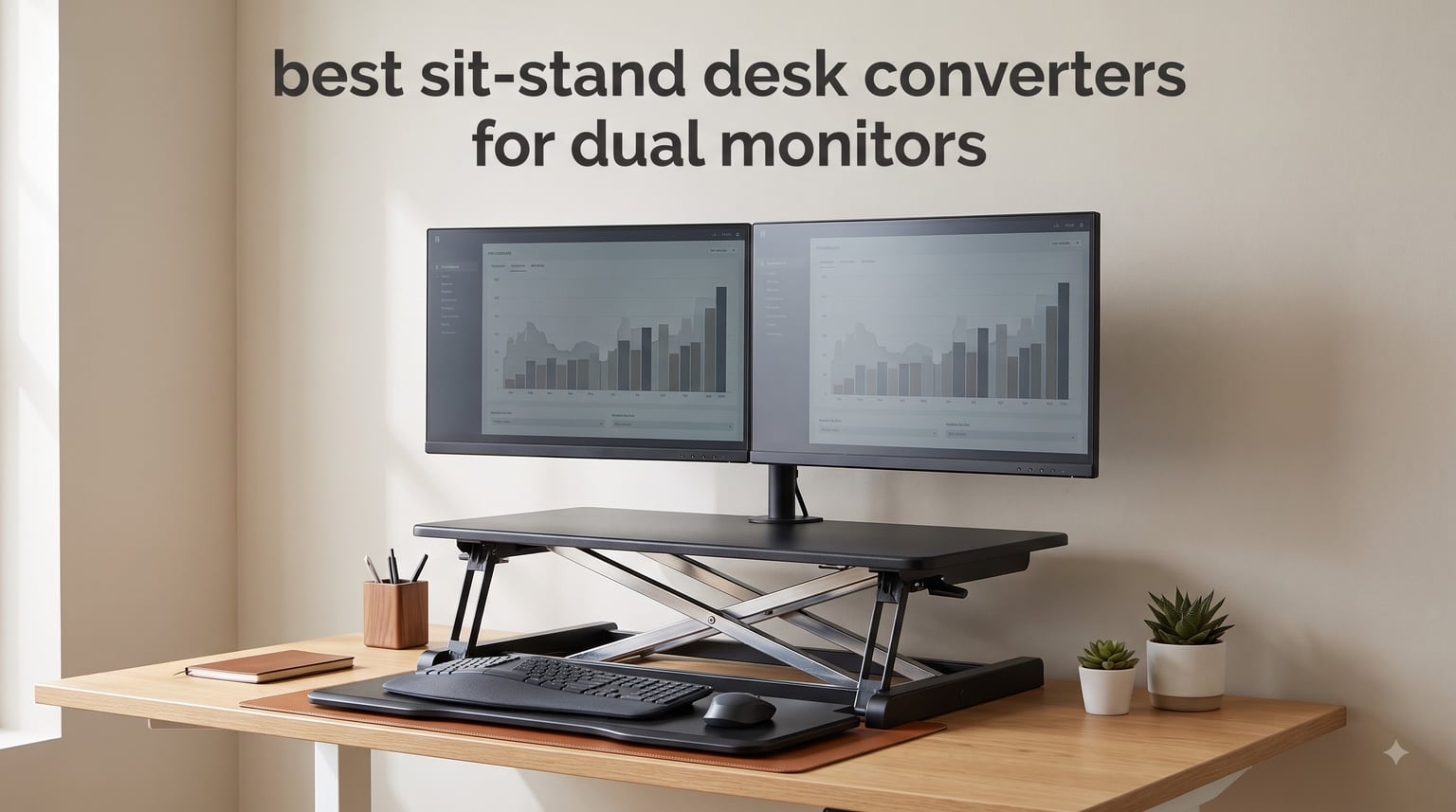 best sit-stand desk converters for dual monitors