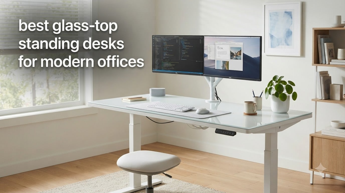 best glass-top standing desks for modern offices