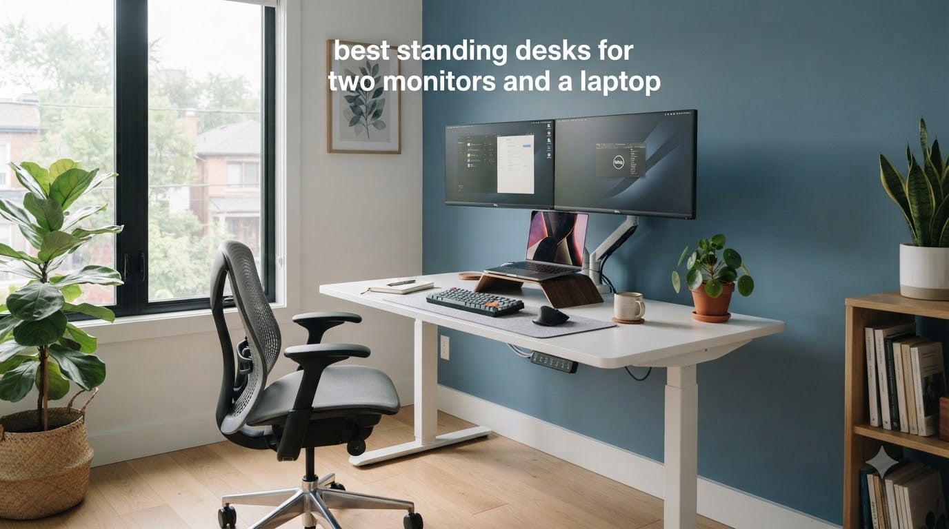 best standing desks for two monitors and a laptop
