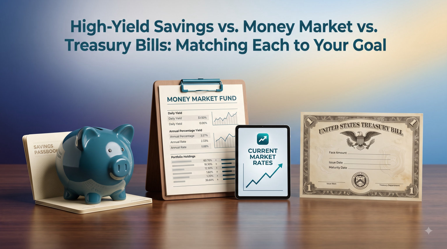High-Yield Savings vs. Money Market vs. Treasury Bills: Matching Each to Your Goal