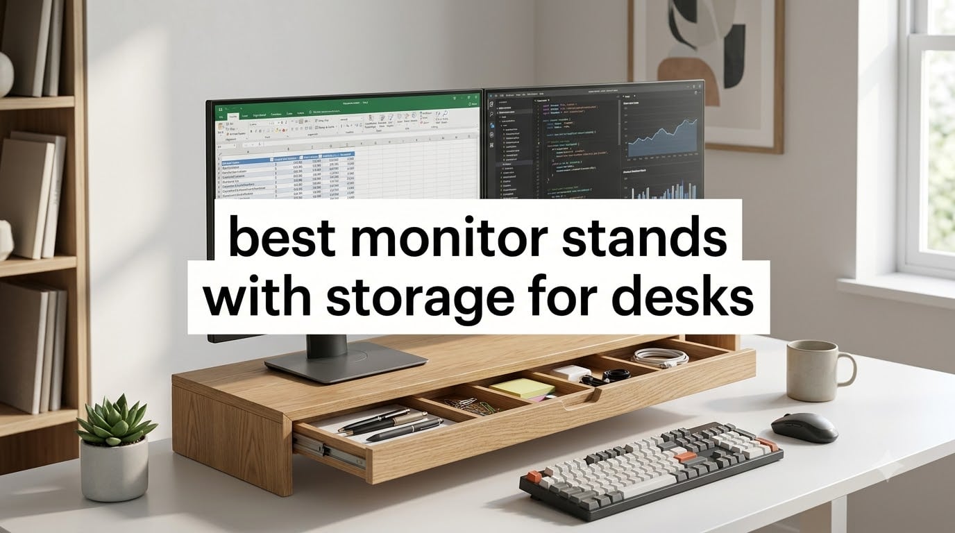 best monitor stands with storage for desks