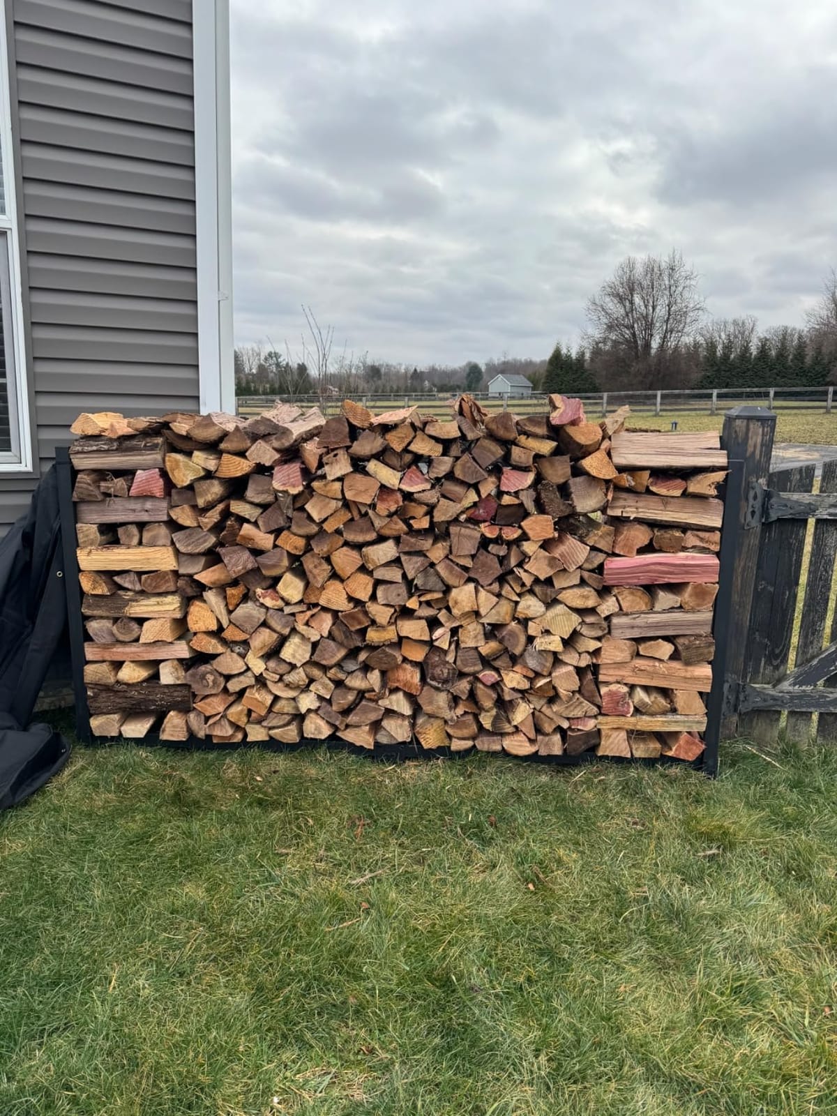 Woodhaven 8-Foot Raised Firewood Rack w/Cover, 1/2 Cord | Made in USA customer photo 2