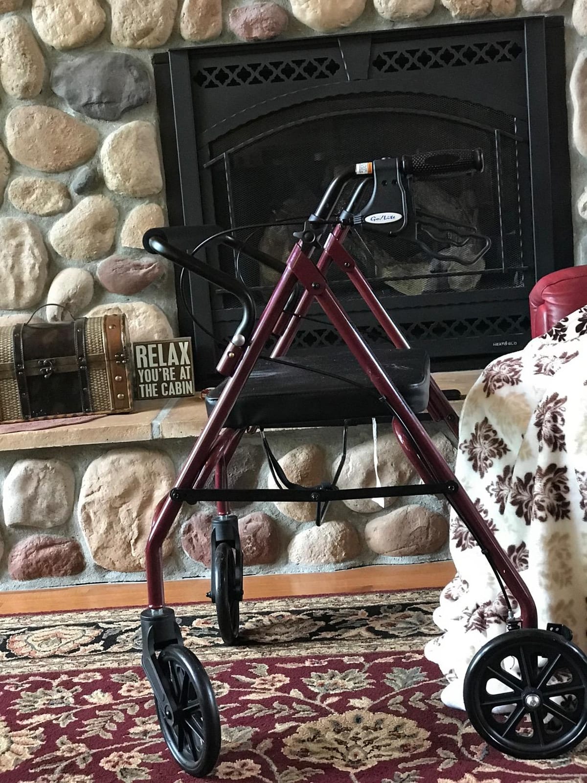 Drive Medical Bariatric Foldable Rollator Walker with Seat, Blue customer photo 2
