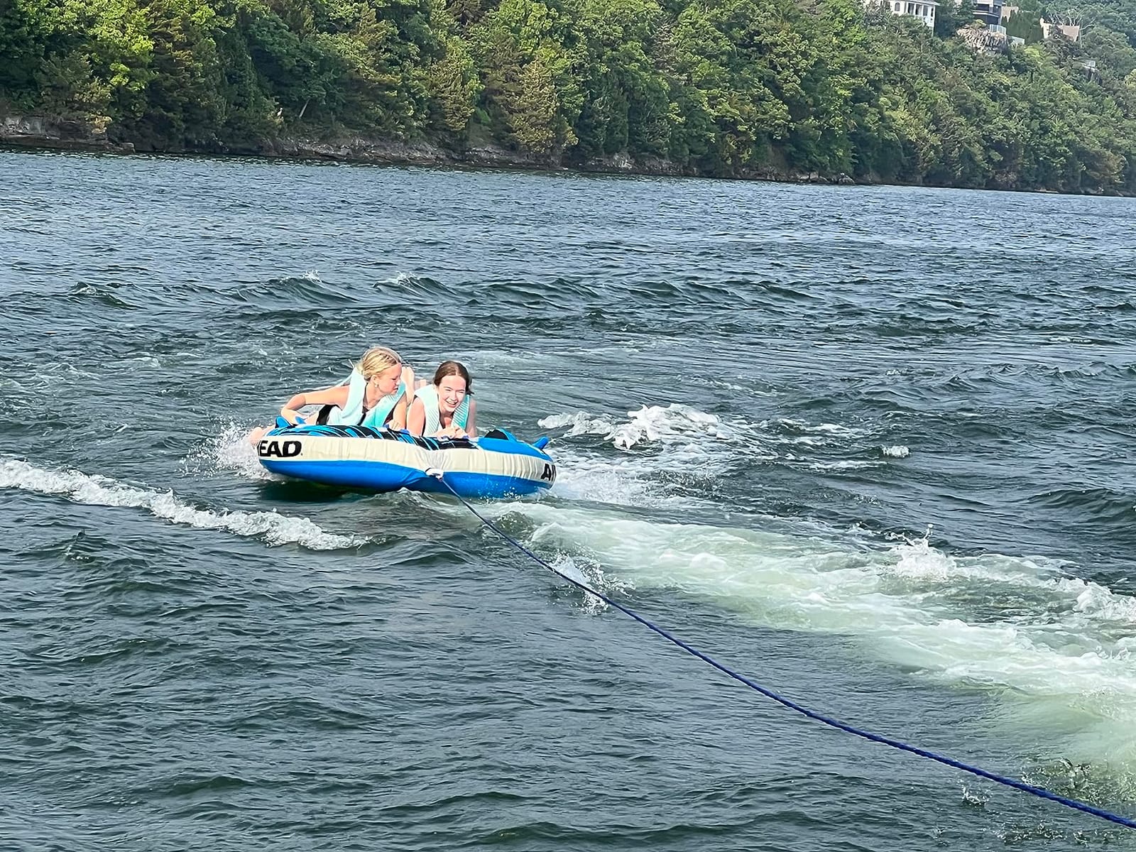 Airhead G-Force Towable Tube for Boating, 1-4 Rider Inflatable Boat Tube for Water Tubing, Heavy Duty Full Nylon Cover, Stabilizer Fins with Neoprene Knuckle Guards, Speed Safety Valve customer photo 2