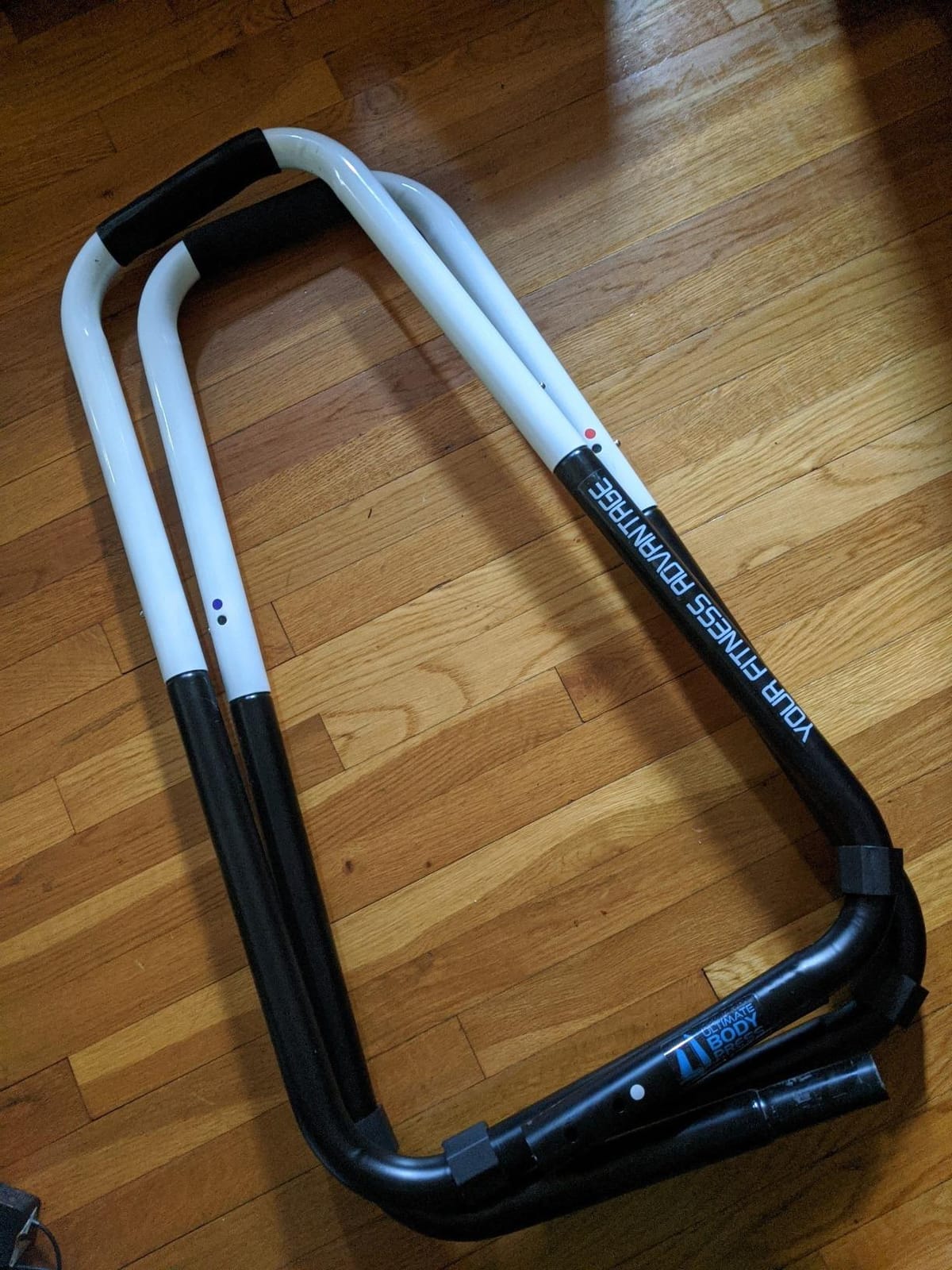 Ultimate Body Press Dip Bar Fitness Station - Adjustable Width Folding Dip Stand with Angled Grips, Stable Leveling and Easy Storage customer photo 2