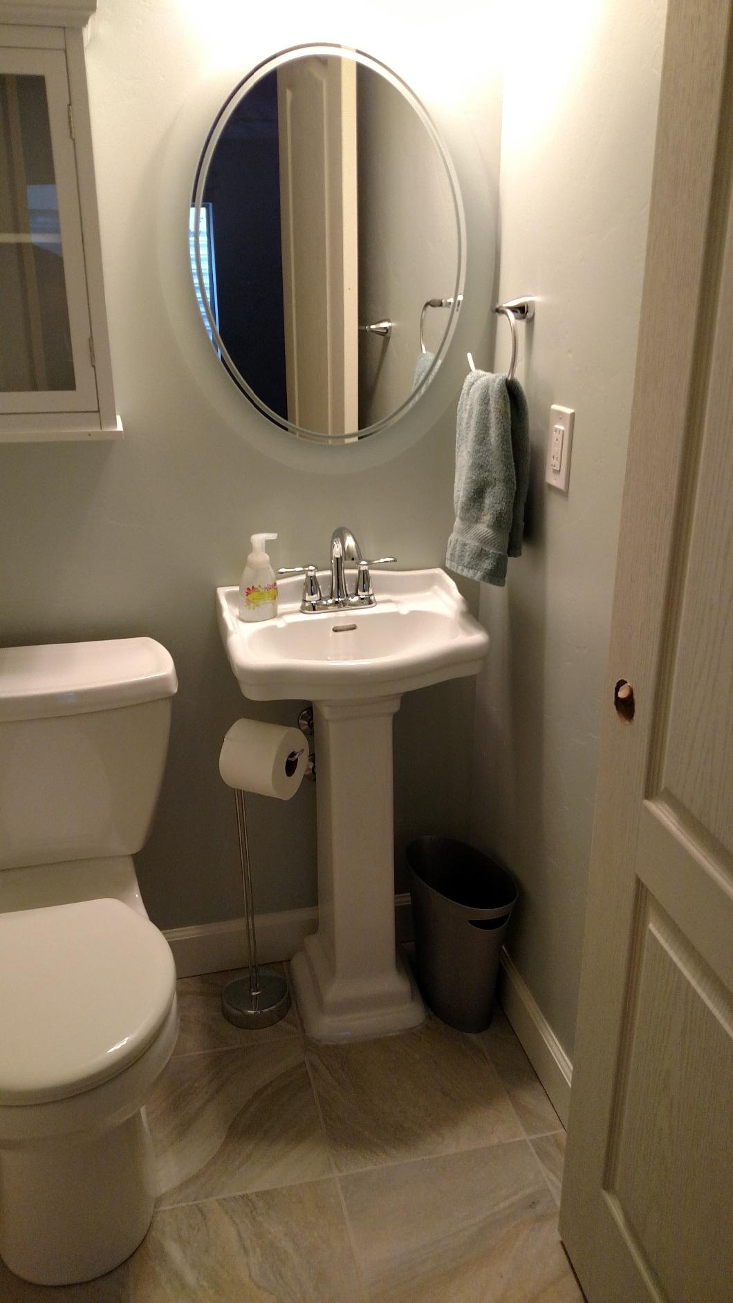 Barclay - 3-874WH Stanford 460 Vitreous China Pedestal Lavatory Sink with 4-Inch Centerset, White customer photo 2