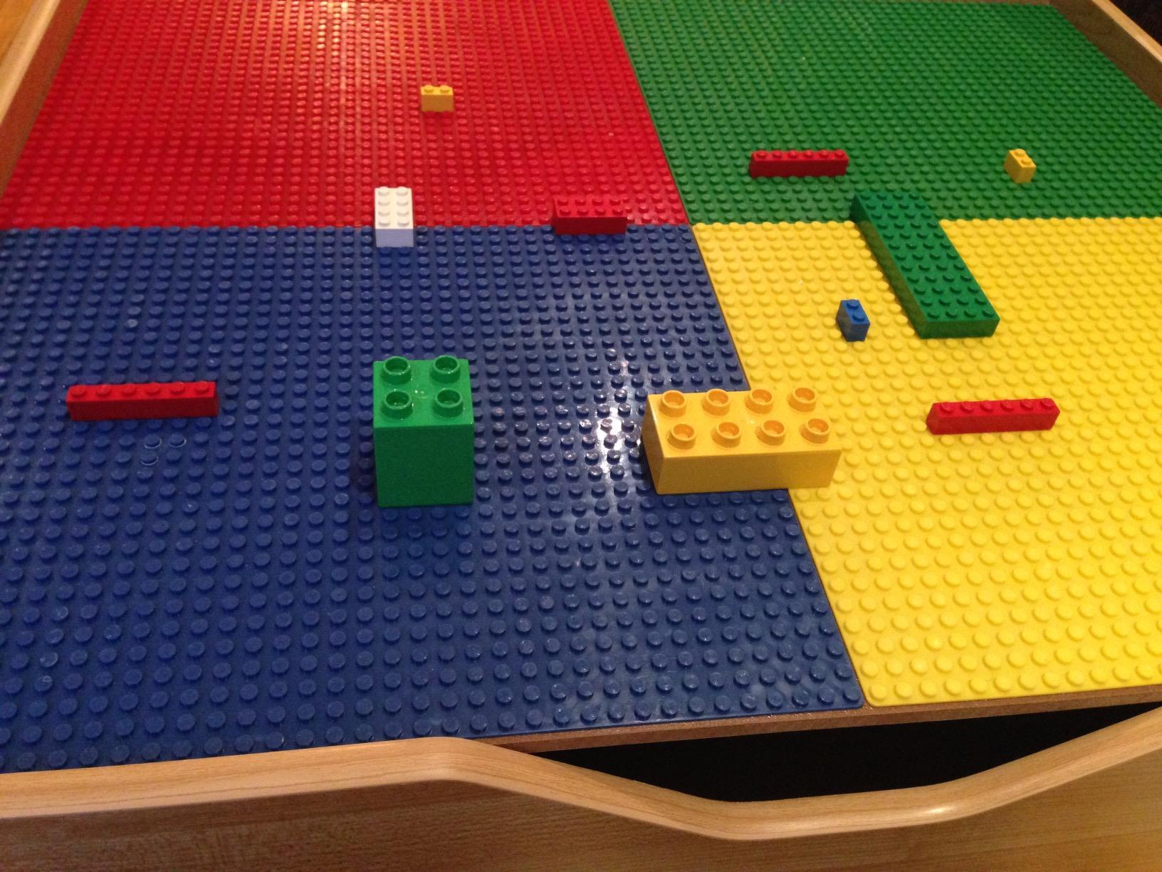 KidKraft 2-in-1 Reversible Top Activity Table with 200 Building Bricks and 30-Piece Wooden Train Set, Natural, Gift for Ages 3+ customer photo 2