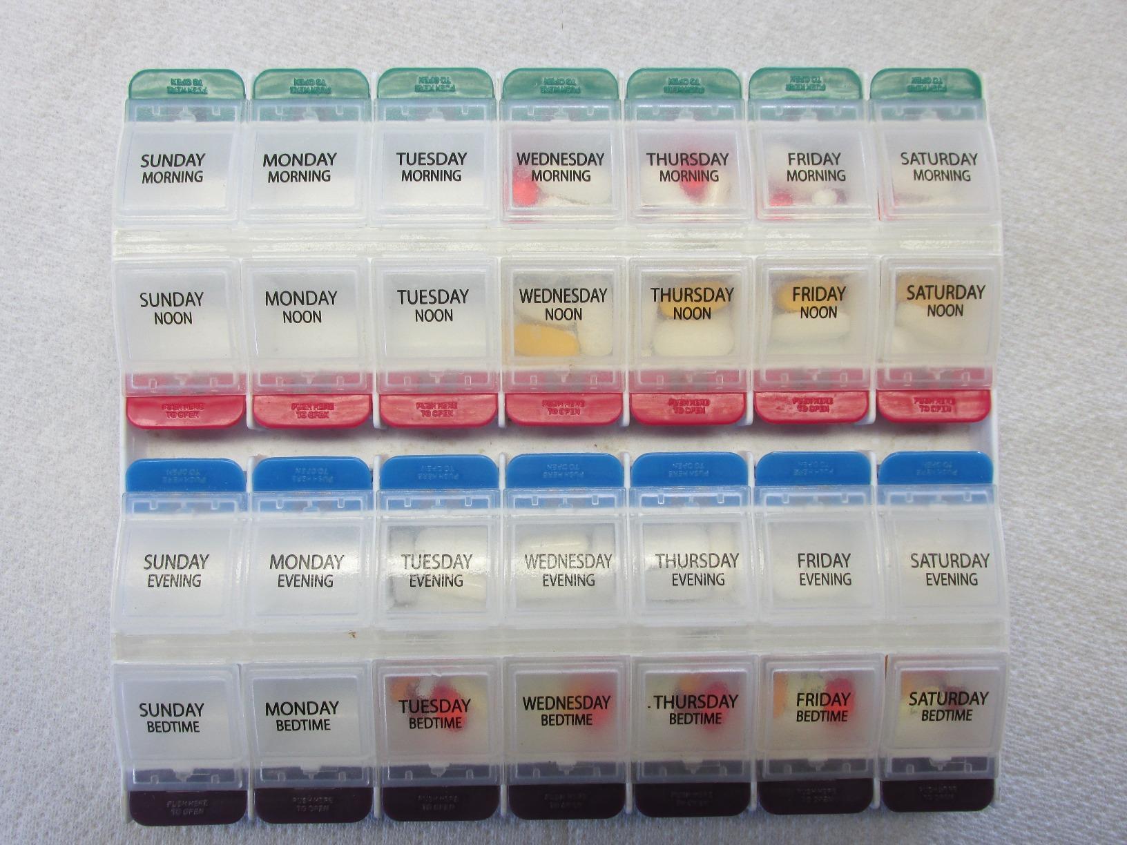 Ezy Dose Push Button Weekly 7-Day, 4X/Day Pill Organizer, Multi-Color, 2XL customer photo 1