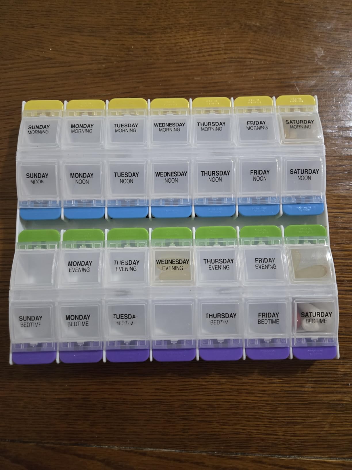 Ezy Dose Push Button Weekly 7-Day, 4X/Day Pill Organizer, Multi-Color, 2XL customer photo 2