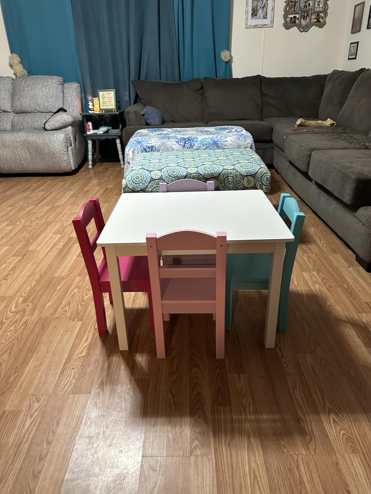 Humble Crew Toddler Table and Chair Set for Kids, Wood Activity Furniture customer photo 2