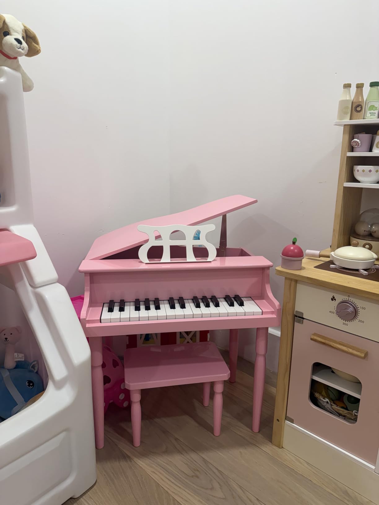 Best Choice Products Kids Classic Wooden 30-Key Mini Grand Piano Musical Instrument Toy w/ Piano Lid, Bench, Foldable Music Rack, Song Book, Note Stickers, Enamel Finish - Black customer photo 2