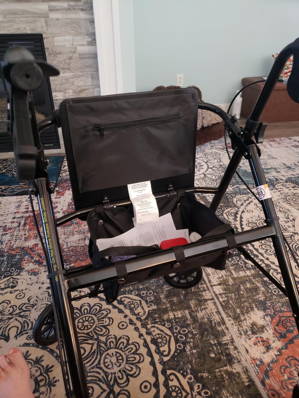 Drive Medical Aluminum Rollator Walker, Padded Seat, 6-Inch Wheels, Blue customer photo 1