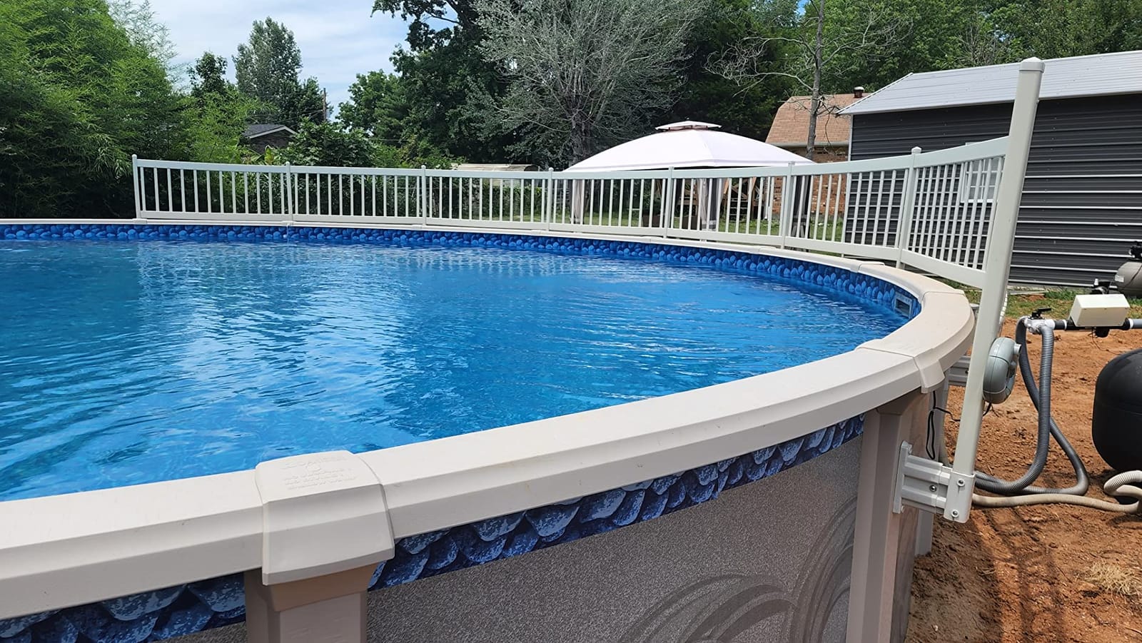Vinyl WorksTaupe Premium Resin Above-Ground Pool Fence Base Kit A customer photo 2