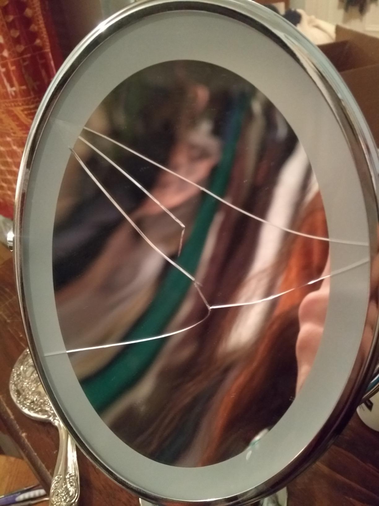 Conair Lighted Makeup Mirror, LED Vanity Mirror, 1X/7X Magnifying Mirror, Double Sided, Corded in Polished Chrome customer photo 2