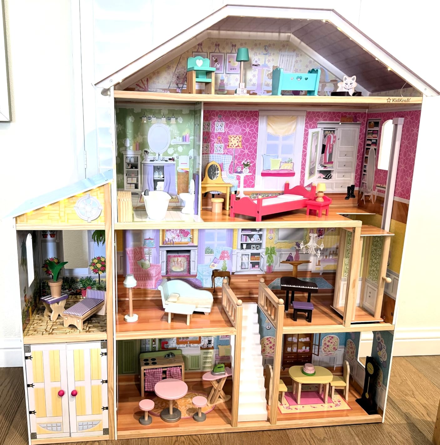 KidKraft Majestic Mansion Wooden Dollhouse with 34 Pieces, Working Elevator customer photo 1