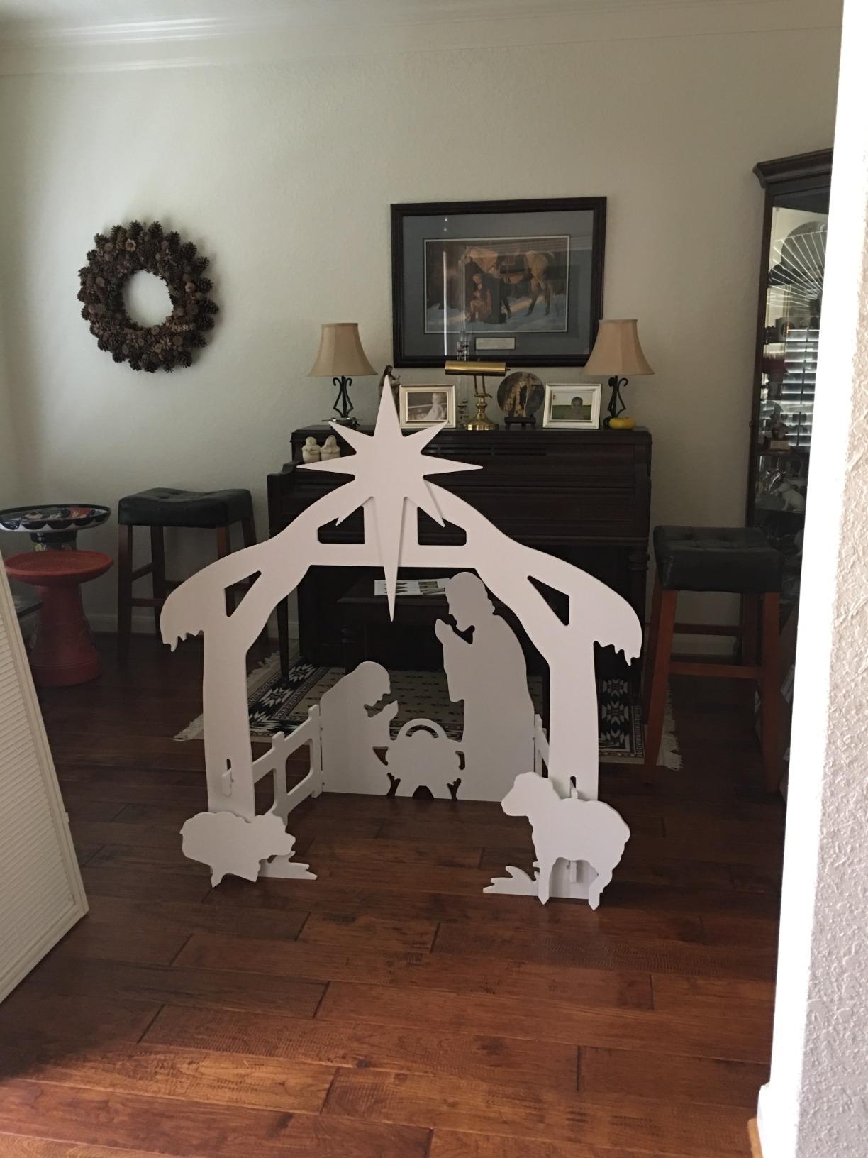 Outdoor Nativity Set. Weatherproof Outdoor Nativity Scene Christmas Decor for Yards & Lawns. Made in USA, Durable Materials, Simple Assembly, Compact Storage. White. Solid Plastic customer photo 1