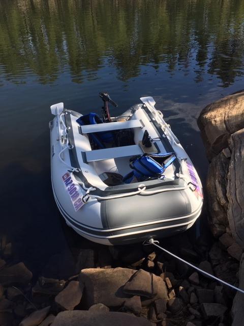 Newport 10ft 6in Newport Model Inflatable Dinghy Boat Transom Sport Tender - 5 Person - 15HP USCG Rated, White/Gray customer photo 2