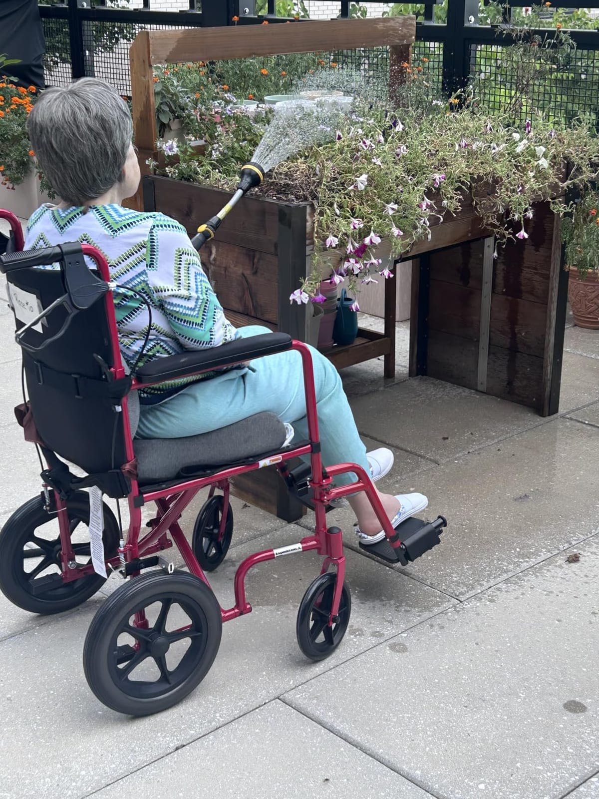 Lightweight Expedition Transport Wheelchair with Hand Brakes, Red customer photo 2
