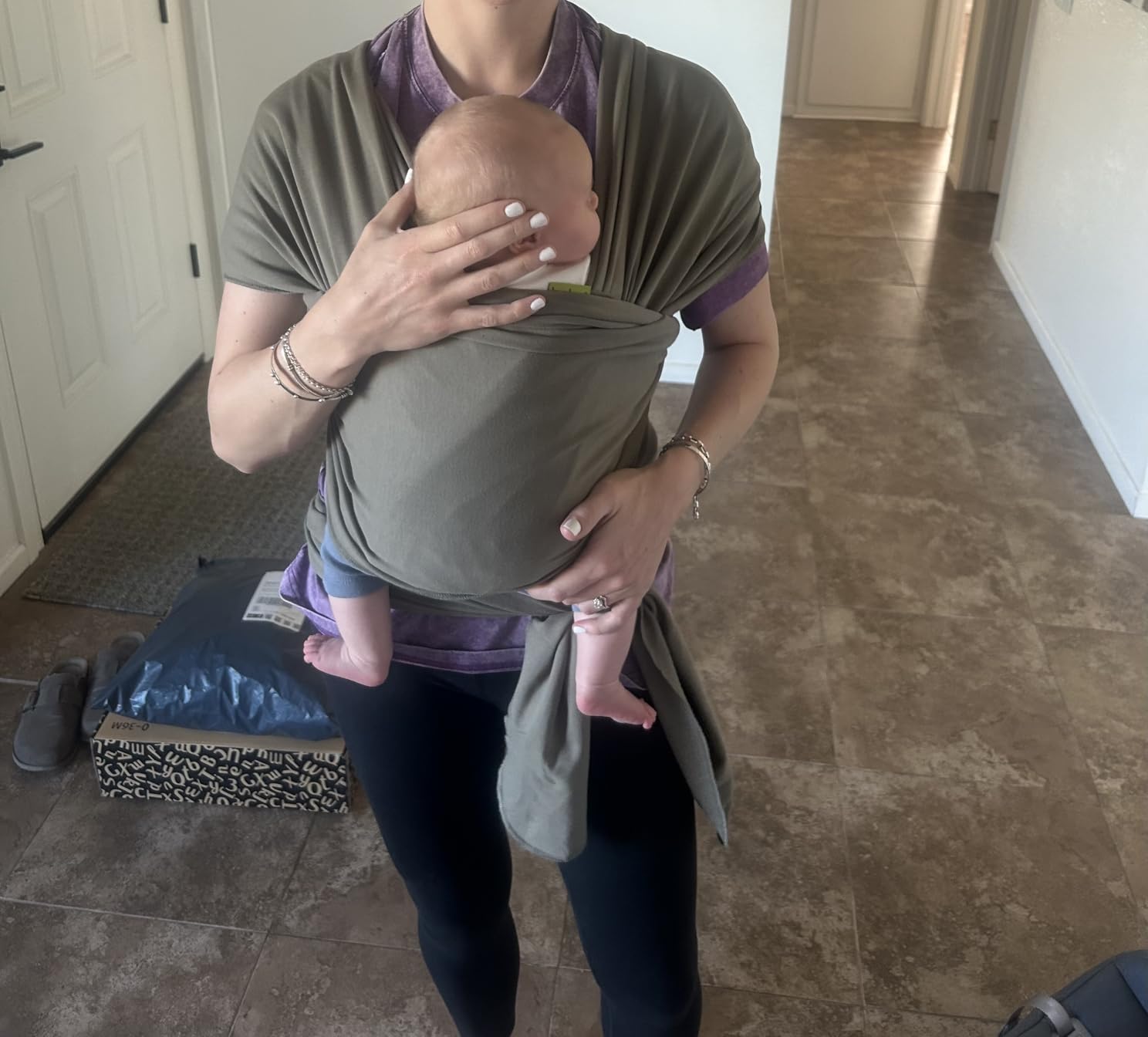 Boba Baby Wrap Carrier - Stretch Cotton Newborn Sling, Grey customer photo 1
