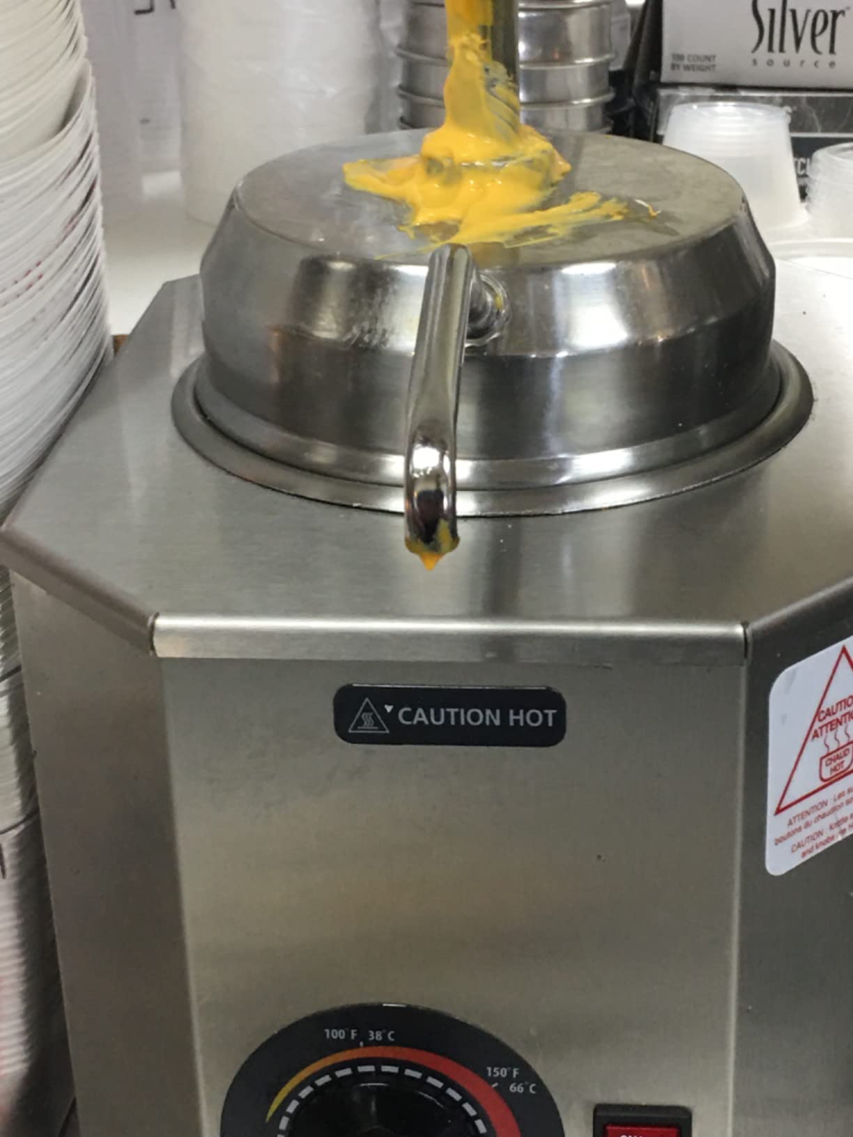 Paragon Pro-Deluxe 2028B Pump Warmer for Professional Concessionaires Requiring Commercial Quality & Construction 500W Accommodates #10 Can, Stainless Steel|Stainless customer photo 1