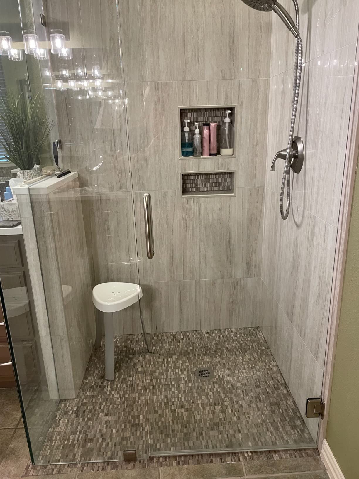 Better Living Products 70060 SPA Seat Shower Stool with Rust Proof Aluminum Legs, White,15.25