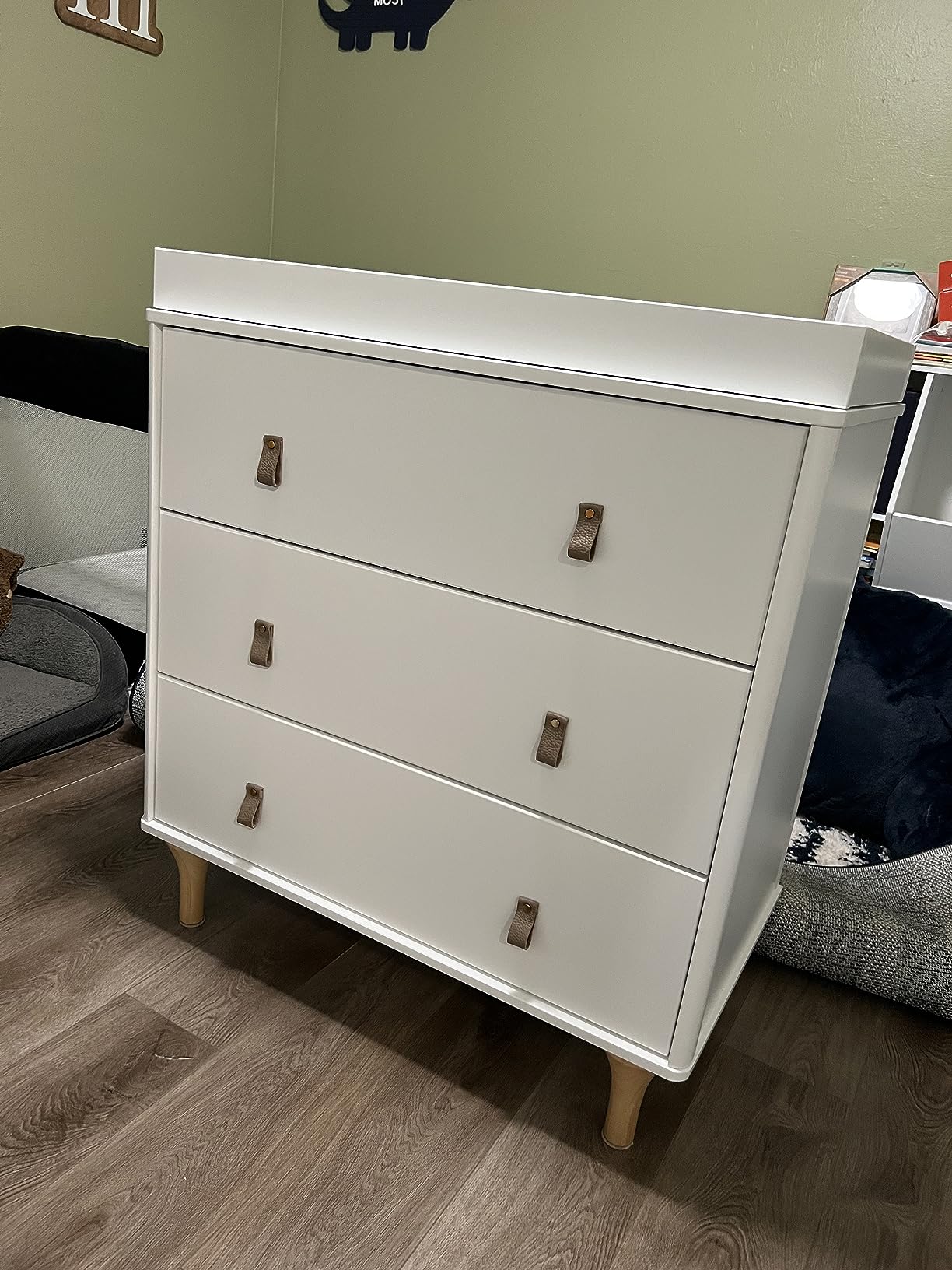 babyletto Lolly 3-Drawer Changer Dresser w/Tray - White & Natural customer photo 1
