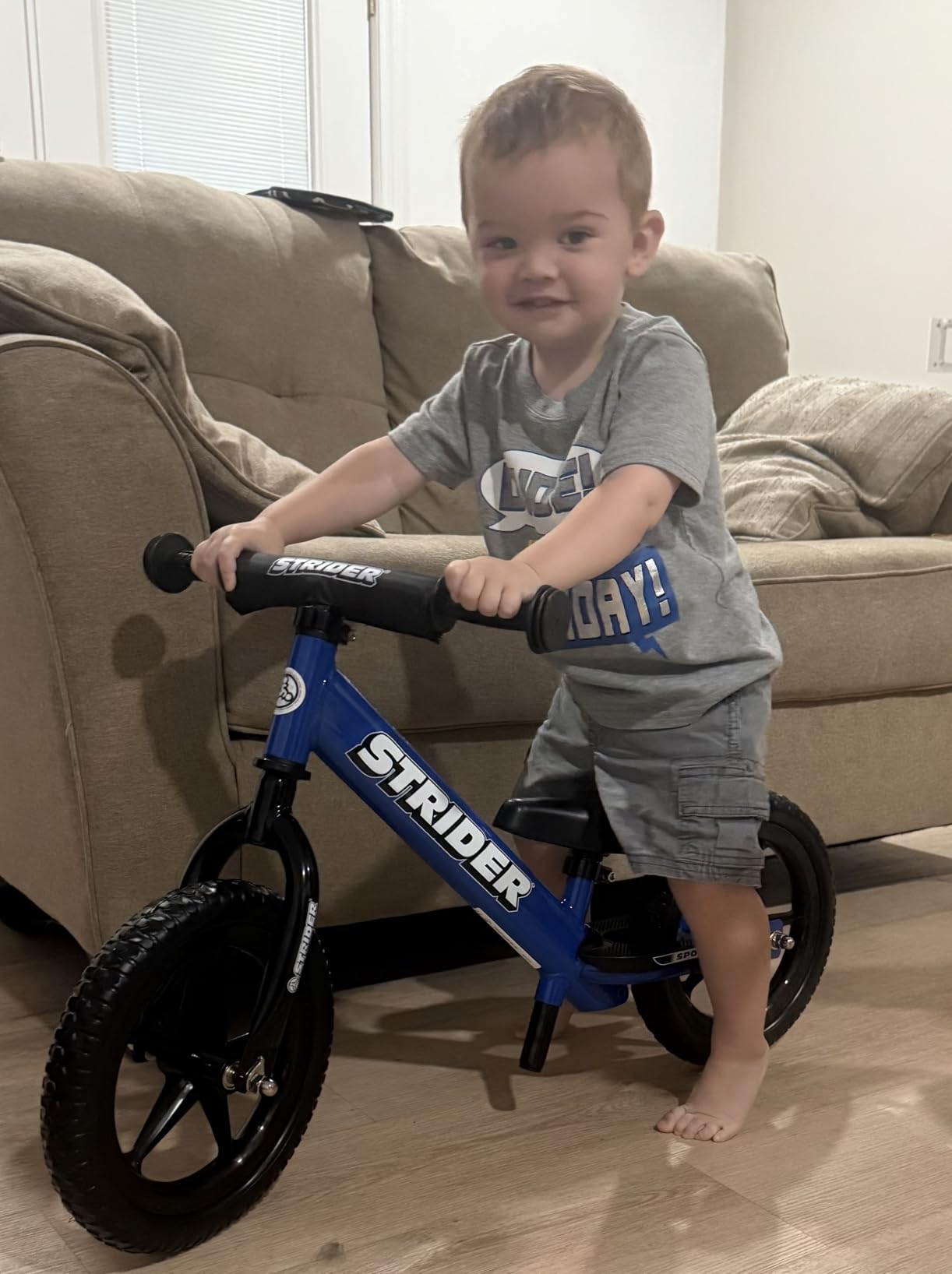 Strider 12 Sport, No Pedal Balance Bike for Kids Ages 1–4 Years, Blue customer photo 2