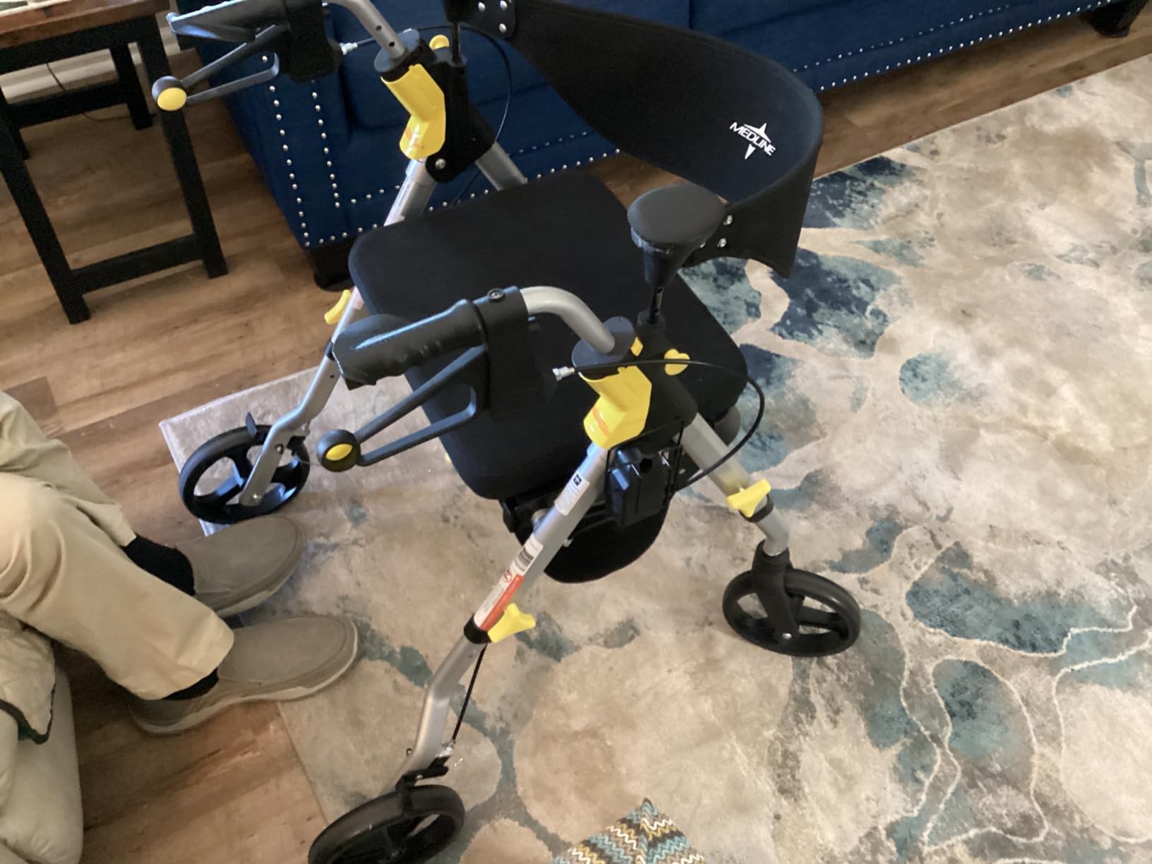 Medline Premium Empower Folding Mobility Rollator Walker with Memory Foam Seat, Black, 300 lb. Weight Capacity, 8” Wheels, Cupholder,Rolling Walker for Mobility Impairment, Adjustable Handles customer photo 1