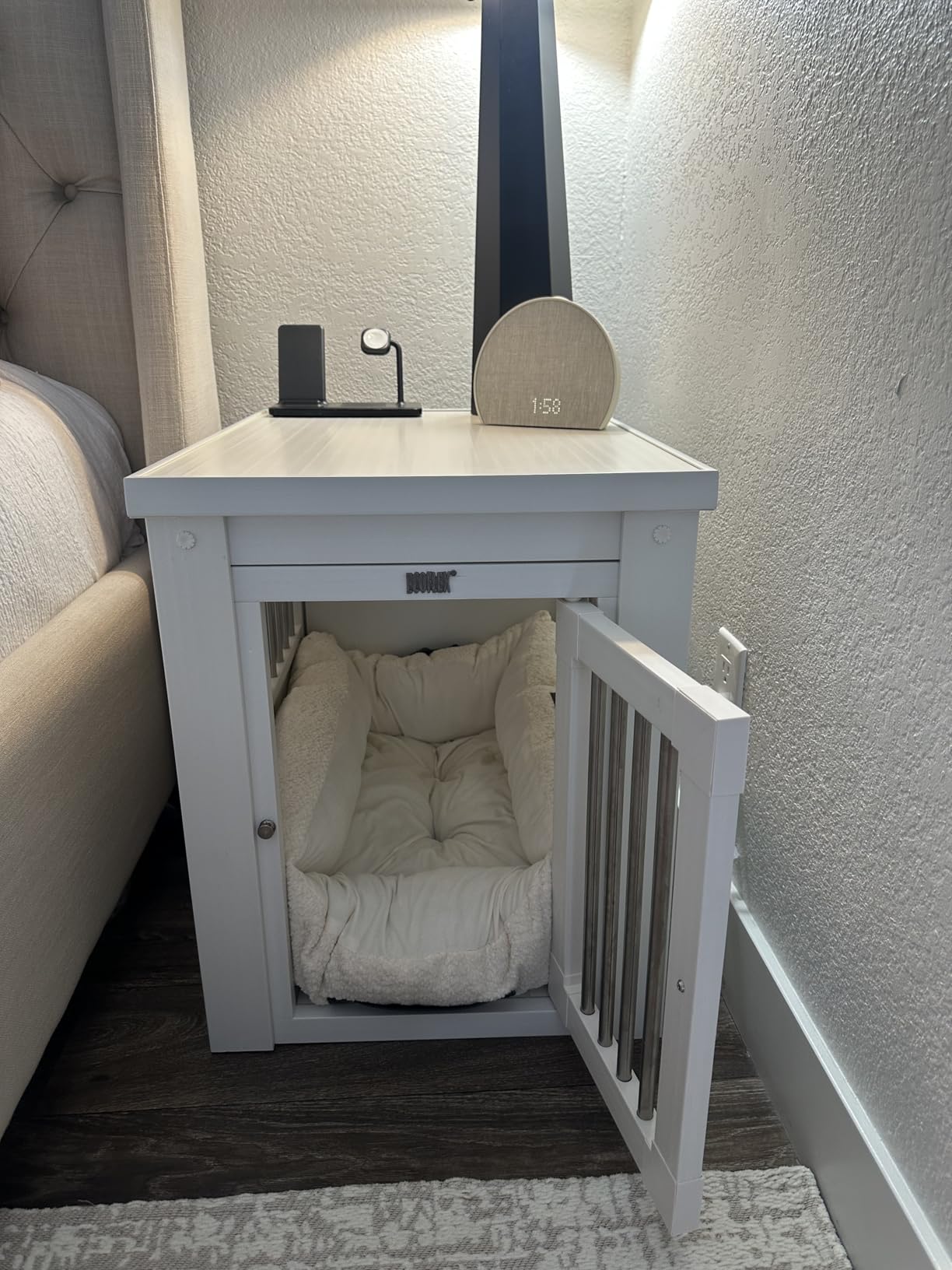 New Age Pet ECOFLEX InnPlace Dog Crate & End Table, Furniture-Style Indoor Kennel for Crate-Trained Dogs, Stainless Steel Spindles, 10-Year Warranty. 4 Colors, 4 Sizes customer photo 2
