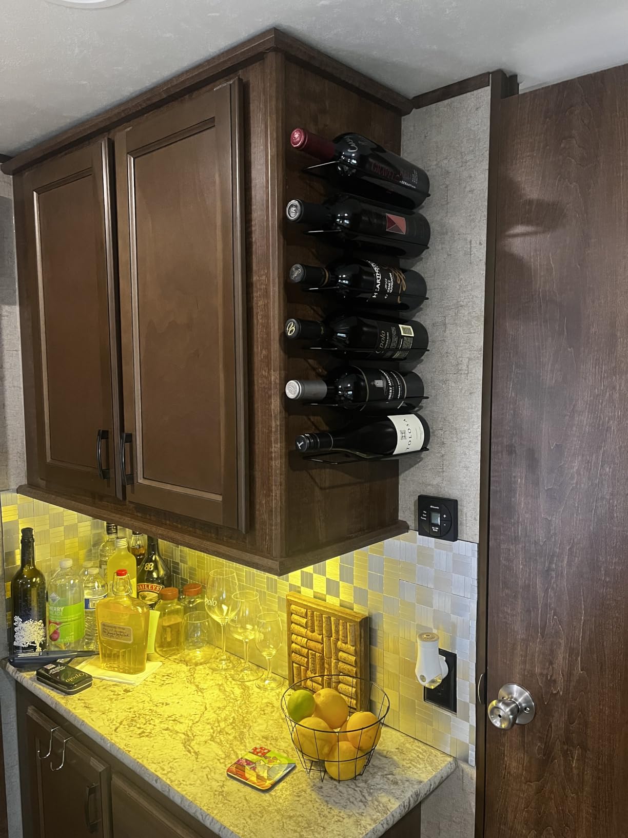 Sorbus Wall Mounted Wine Rack, Metal Bottle Rack (9 Bottle, 1 Pack) customer photo 1