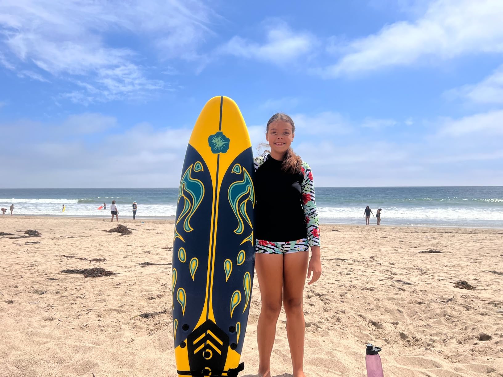 Giantex 6' Surfboard Surfing Surf Beach Ocean Body Foamier Board with Removable Fins, Great Beginner Board for Kids, Youth and Children customer photo 2