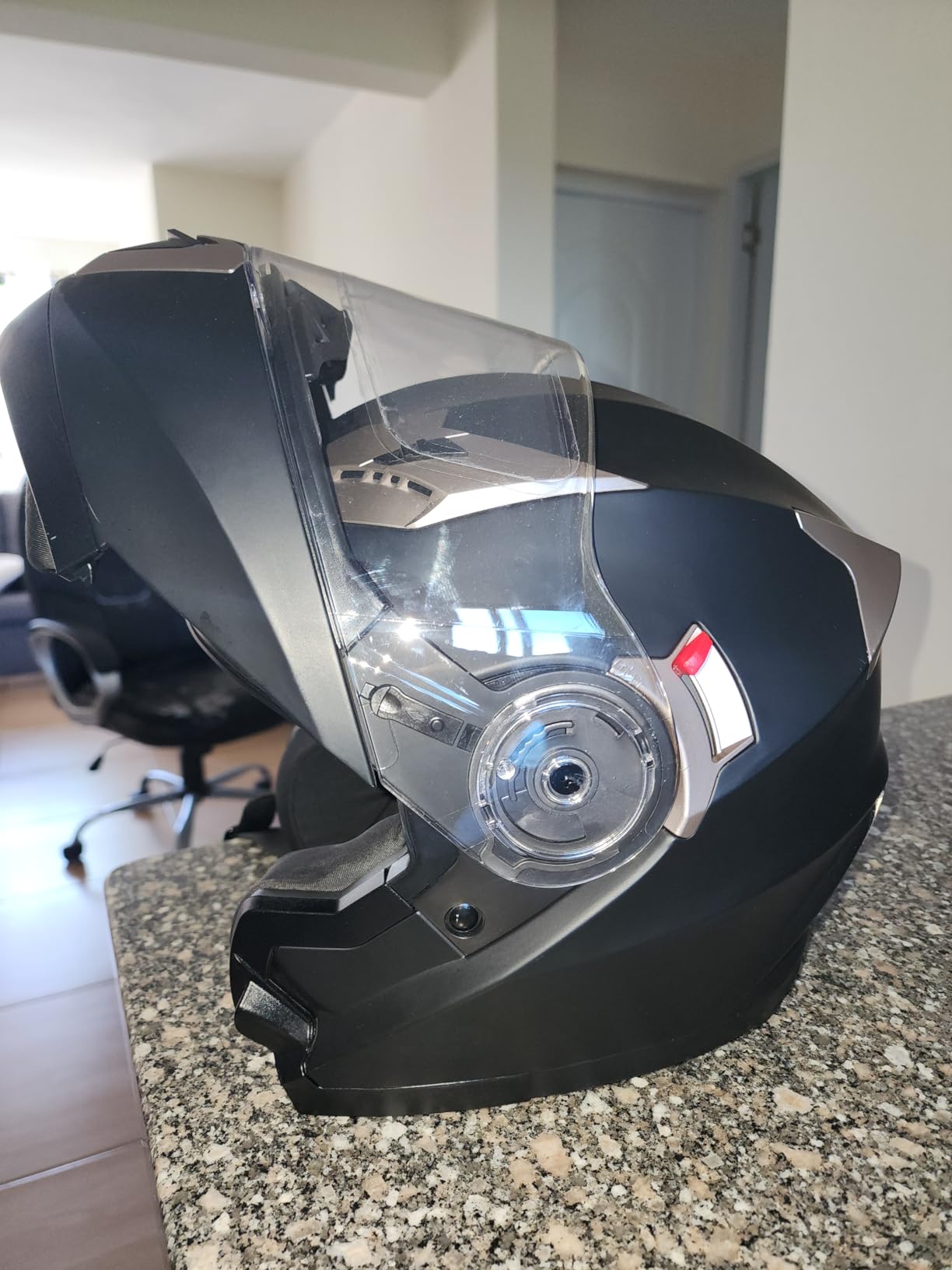 Motorcycle Modular Full Face Helmet DOT Approved - YEMA Helmet YM-925 Motorbike Casco Moto Moped Street Bike Racing Helmet with Sun Visor for Adult Youth Men and Women customer photo 2