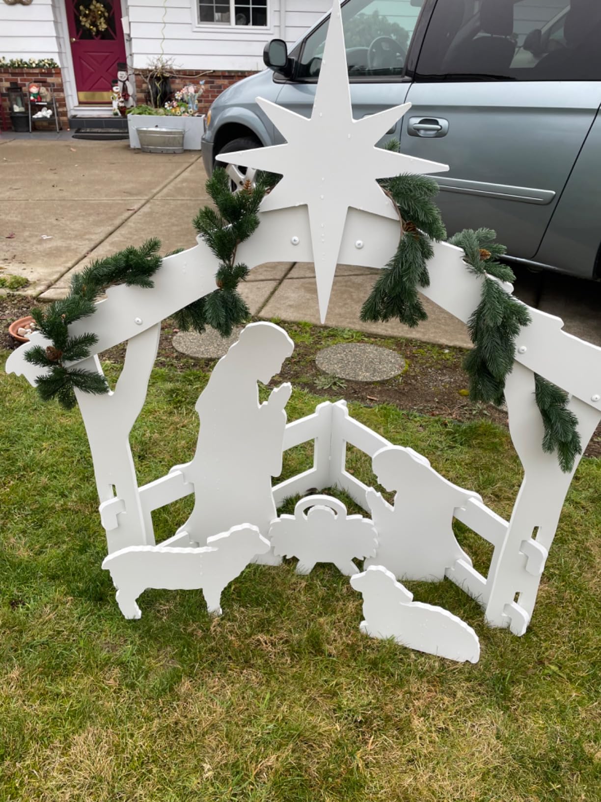 FrontYard Originals All-Weather Outdoor Nativity, Waterproof, Made in USA, Over 4ft Tall, Durable Material, Simple Assembly, Easy Storage, Yard Nativity Set customer photo 1