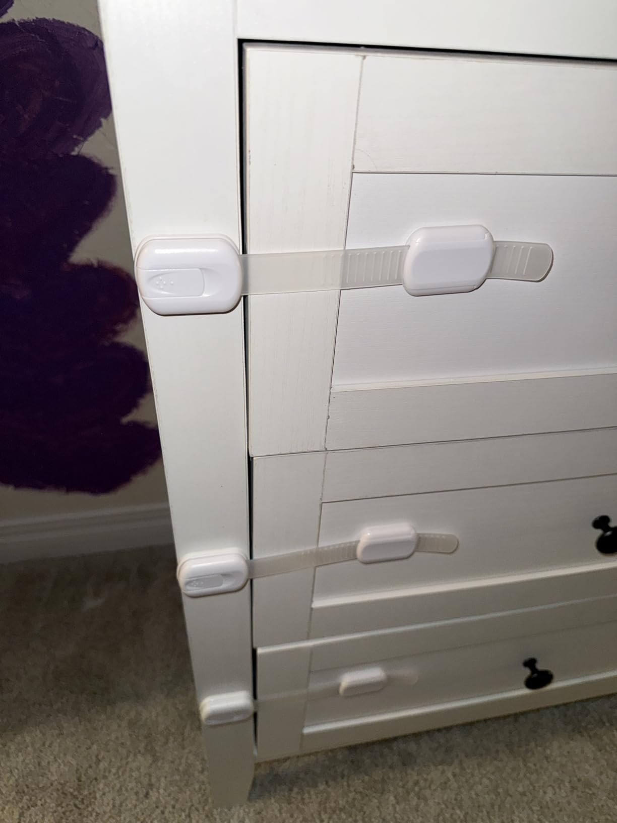 SKYLA HOMES Cabinet Strap Locks for Baby Proofing, 8 Pack, White customer photo 2