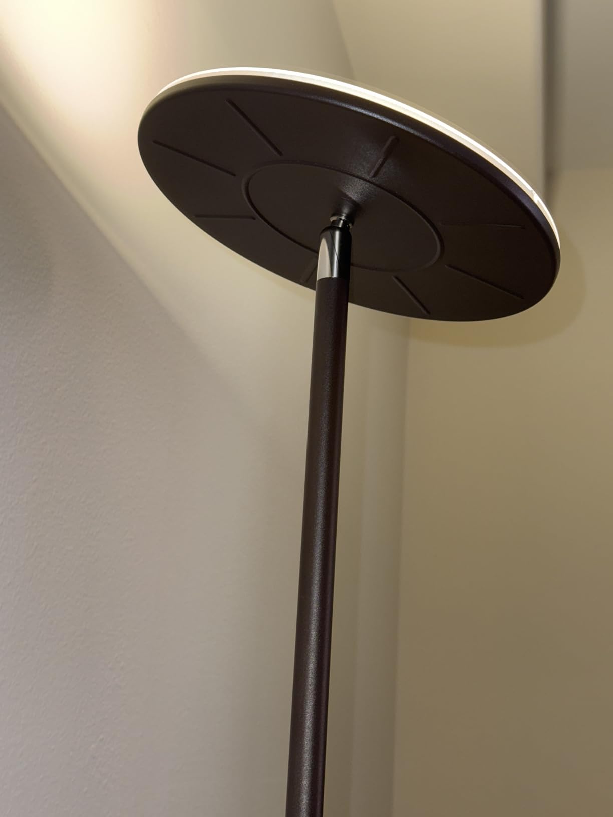 Brightech Sky LED Floor lamp, Torchiere Super Bright Floor Lamp for Living Room Decor & Office - Dimmable, Tall Standing Torch Lamp with Warm Light for Bedroom & Reading - Black customer photo 1