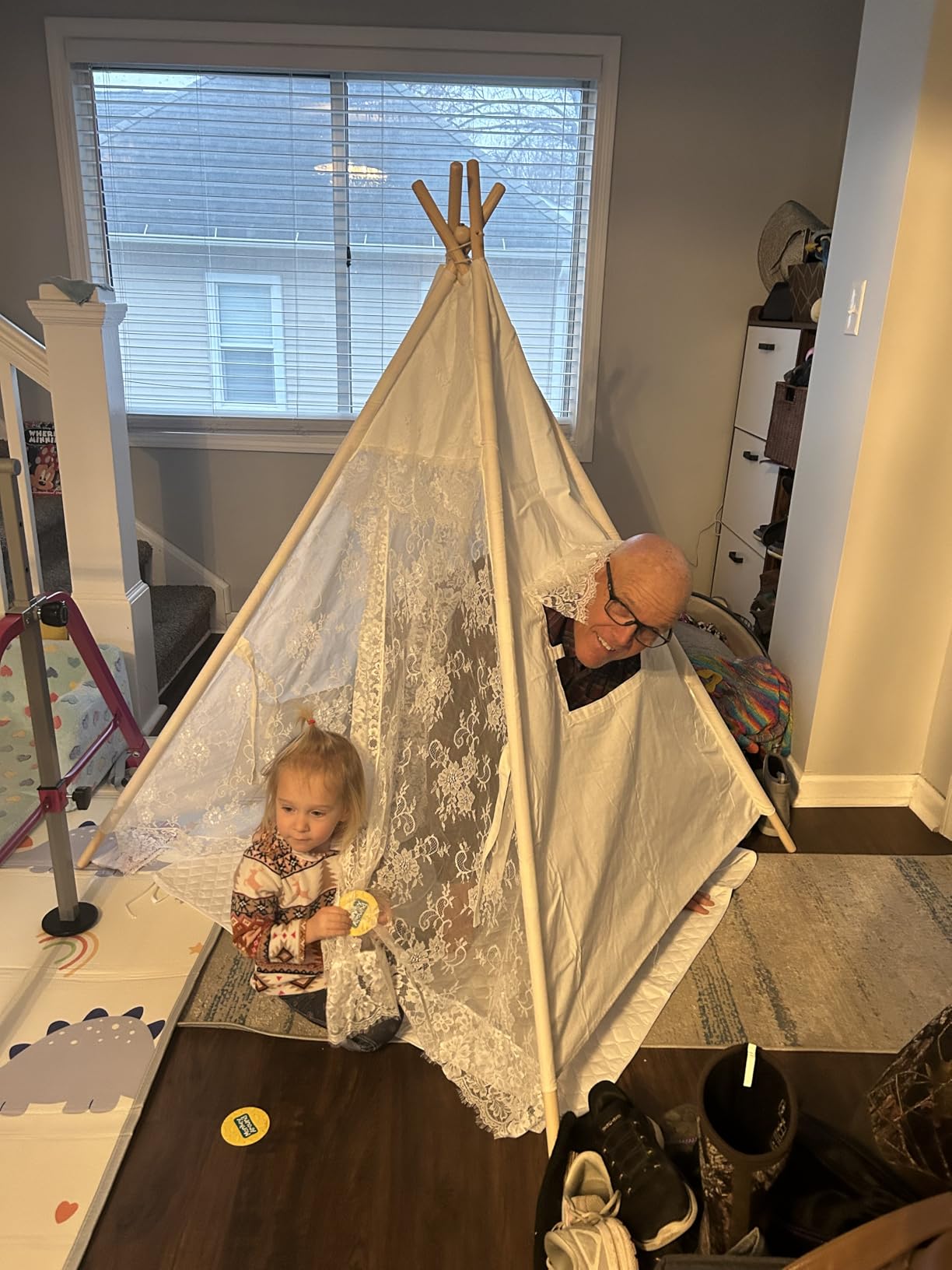 Little Dove Teepee Tent for Kids with Star Lights, Mat & Campfire Toy customer photo 1