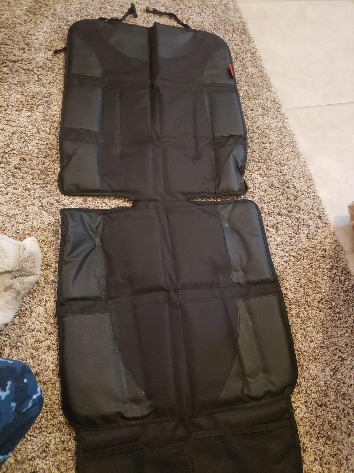 Lusso Gear Car Seat Protector for Baby Car Seat - Thick Padding - Seat Protector Under Baby Car Seat with 2 Mesh Storage Pockets - Black Waterproof Baby Car Seat Protector - Non-Slip Padded Backing customer photo 2